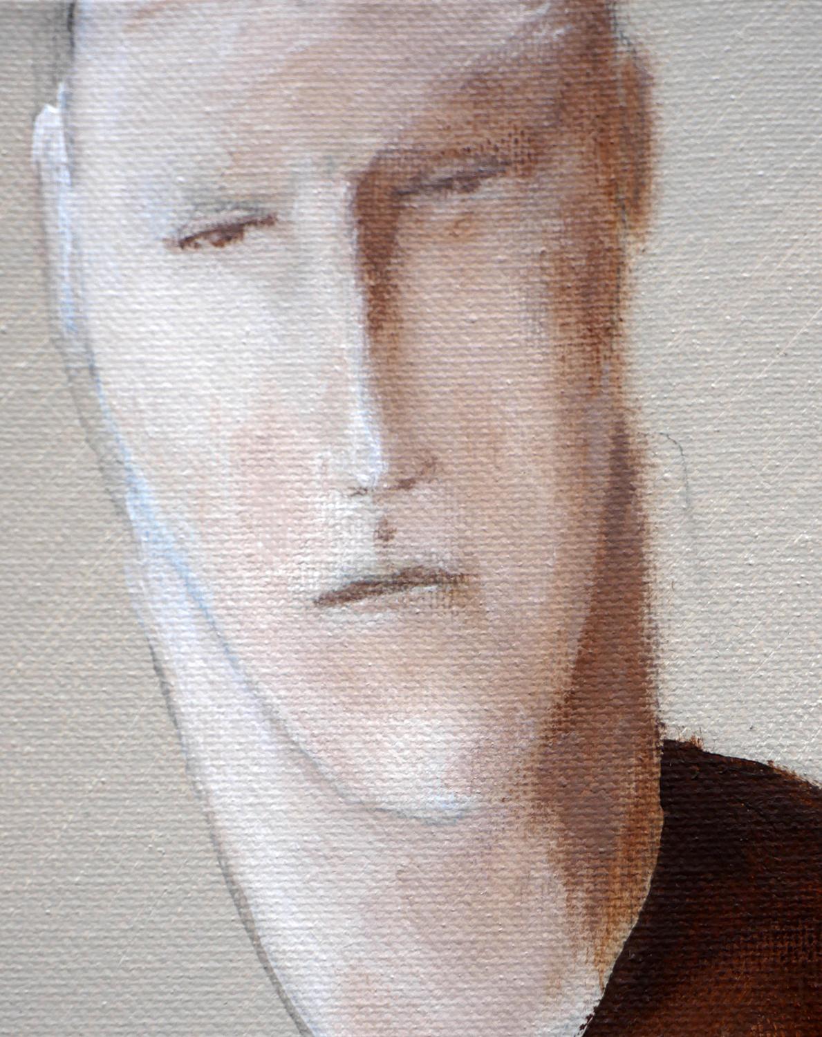 „Marked“ Braunes, monochromes, zeitgenössisches, surrealistisches Gemälde im Angebot 5