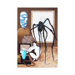 "Rene Pablo Louise Still Life Spider" Pittura d'interni realista contemporanea