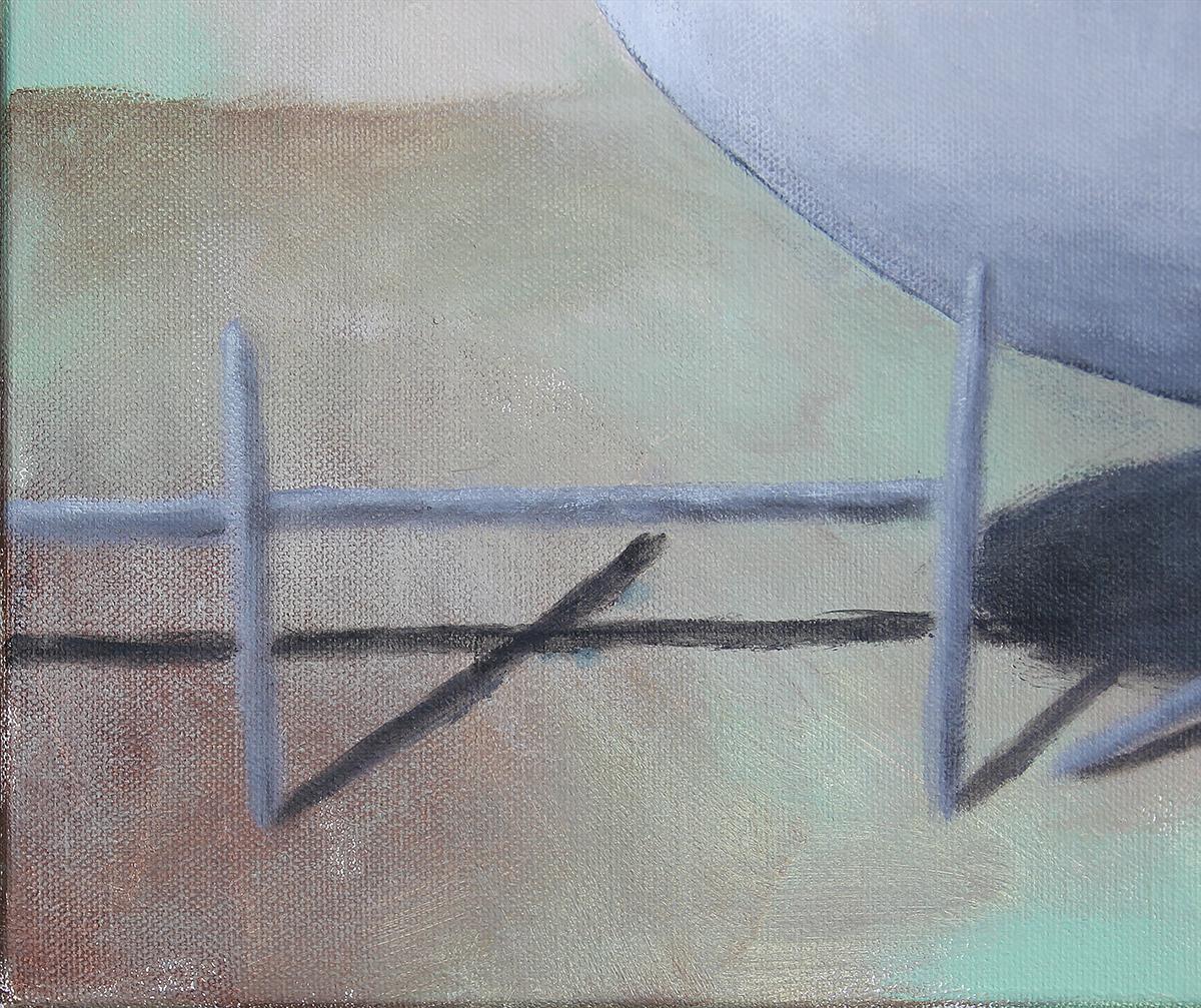 Zeitgenössische pastellfarbene surrealistische Landschaft mit amorpher Form, „The Edge of Glory“ im Angebot 1