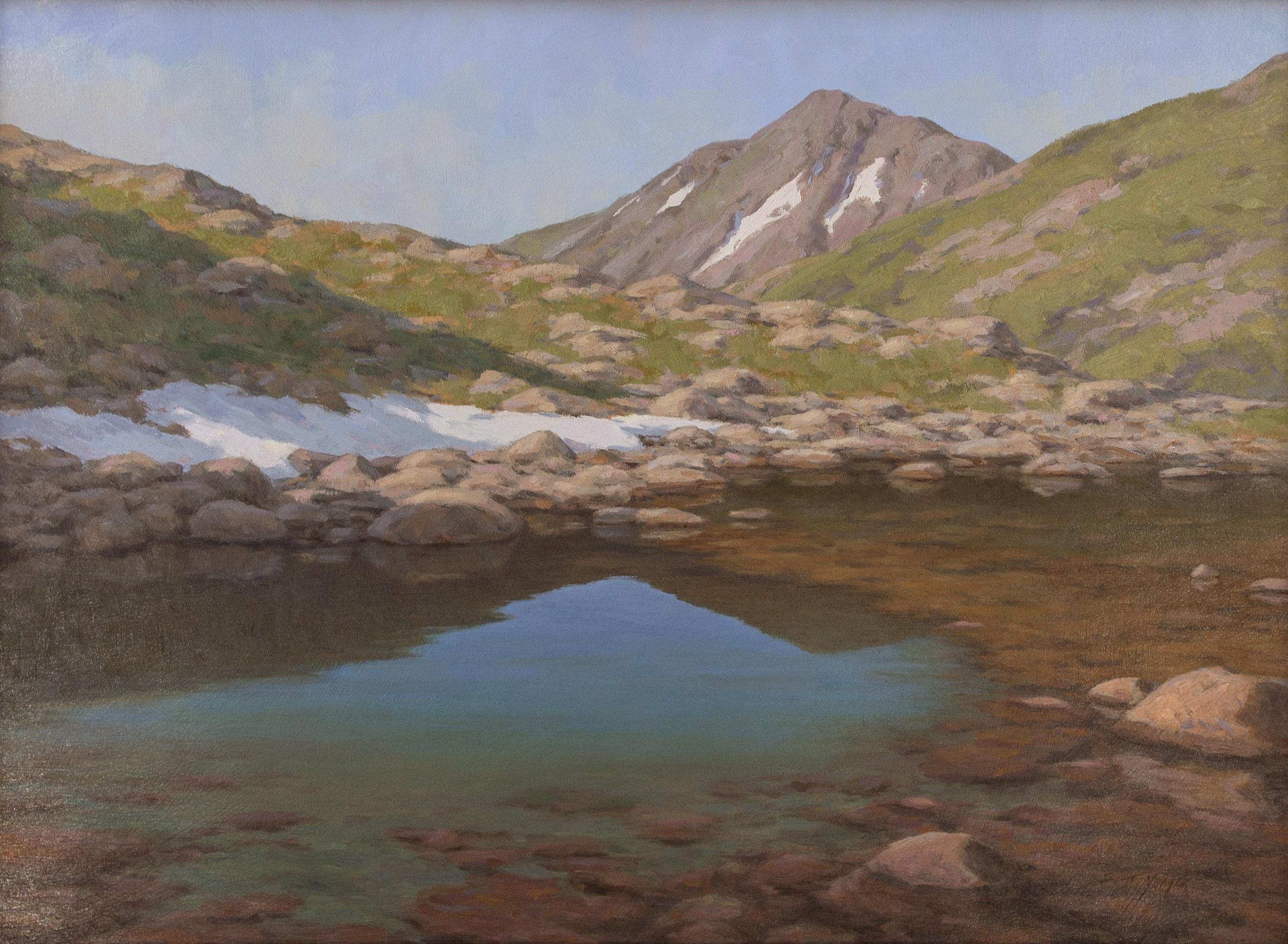 Alpine Lake - Realist Painting by Scott Yeager
