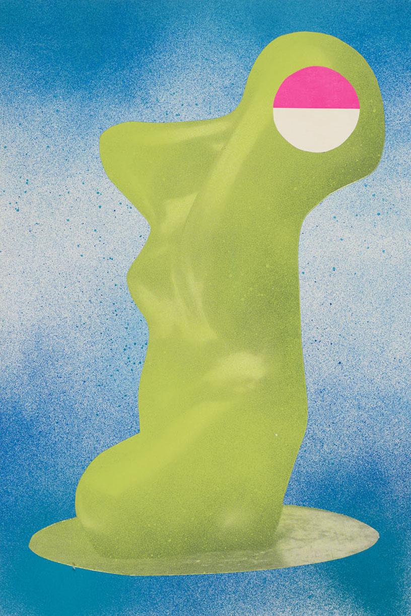 Scott Zieher Abstract Painting – ARP WITH EYE (mit Ösen)