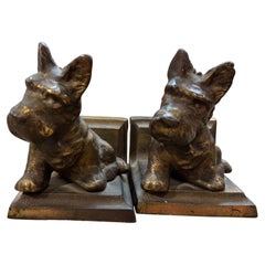 Scottie Bookends in Brass & Iron