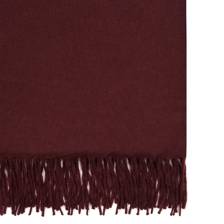 Scottish 100% Cashmere Shawl in Burgundy - New For Sale at 1stDibs