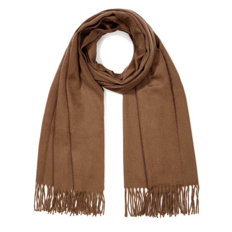 Scottish 100% Cashmere Shawl in Soft Brown - Brand New For Sale at 1stdibs