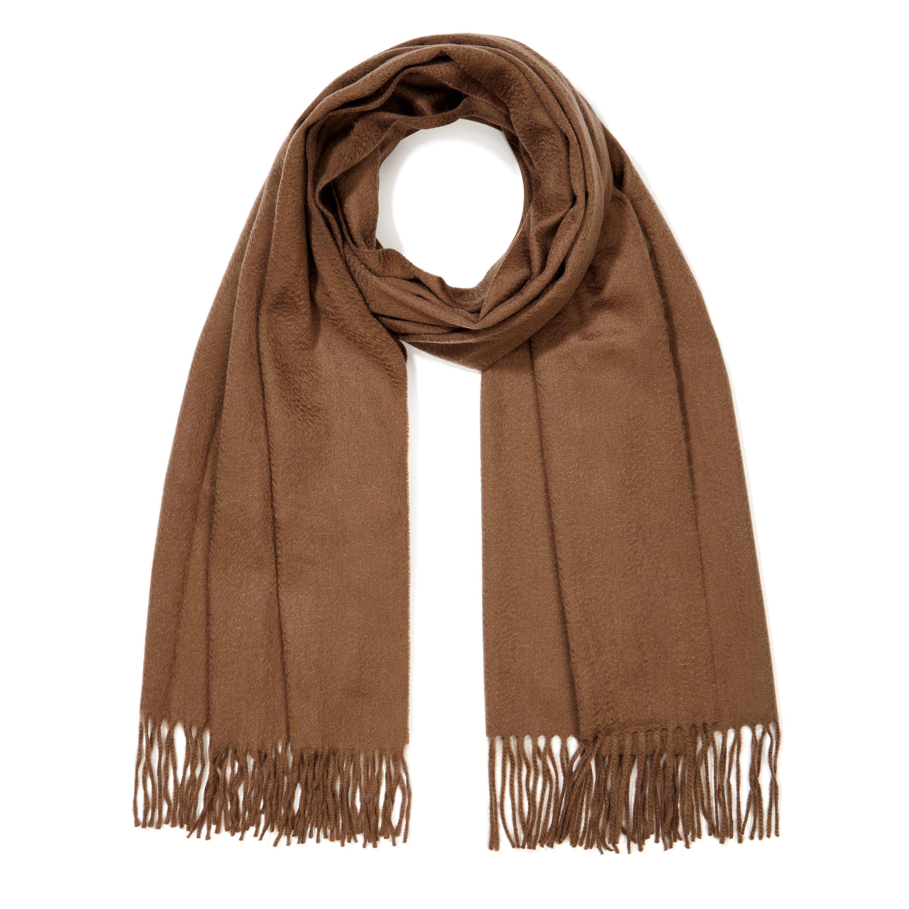 Scottish 100% Cashmere Shawl in Soft Brown - Brand New  In New Condition In London, GB