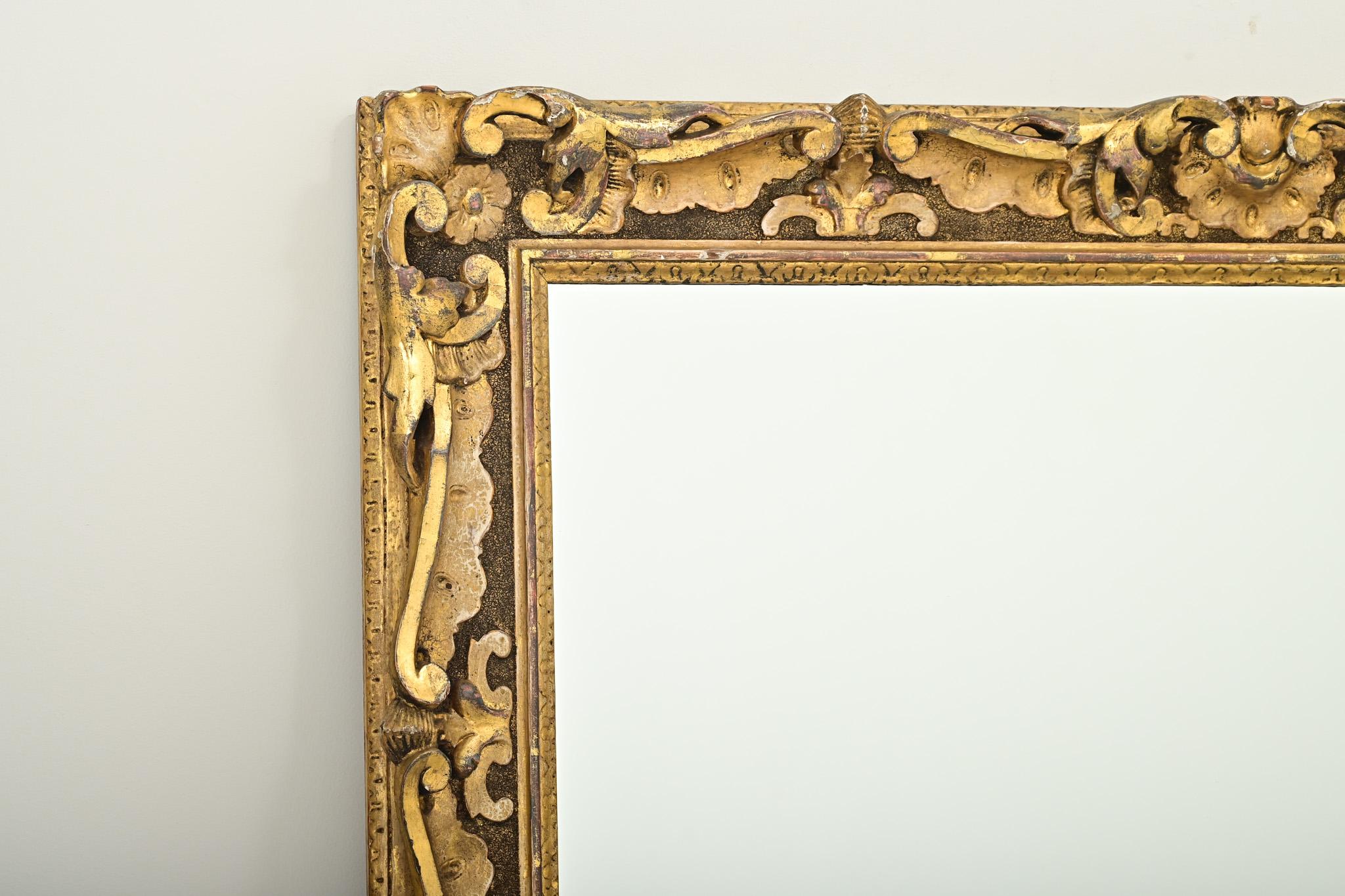 Schottische 19. Jahrhundert geschnitzt & vergoldet Rahmen mit New Mirror im Zustand „Gut“ im Angebot in Baton Rouge, LA