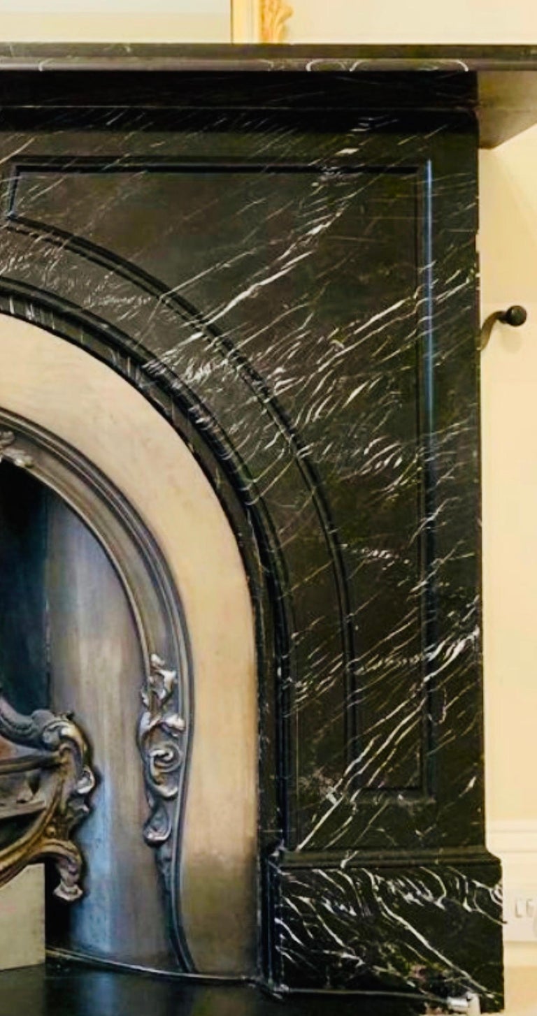Scottish 19th Century Victorian Arched Black Marble Fireplace Surround at 1stDibs