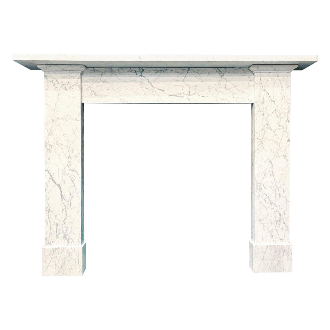 Scottish 19th Century Victorian Carrara Marble Fireplace Surround