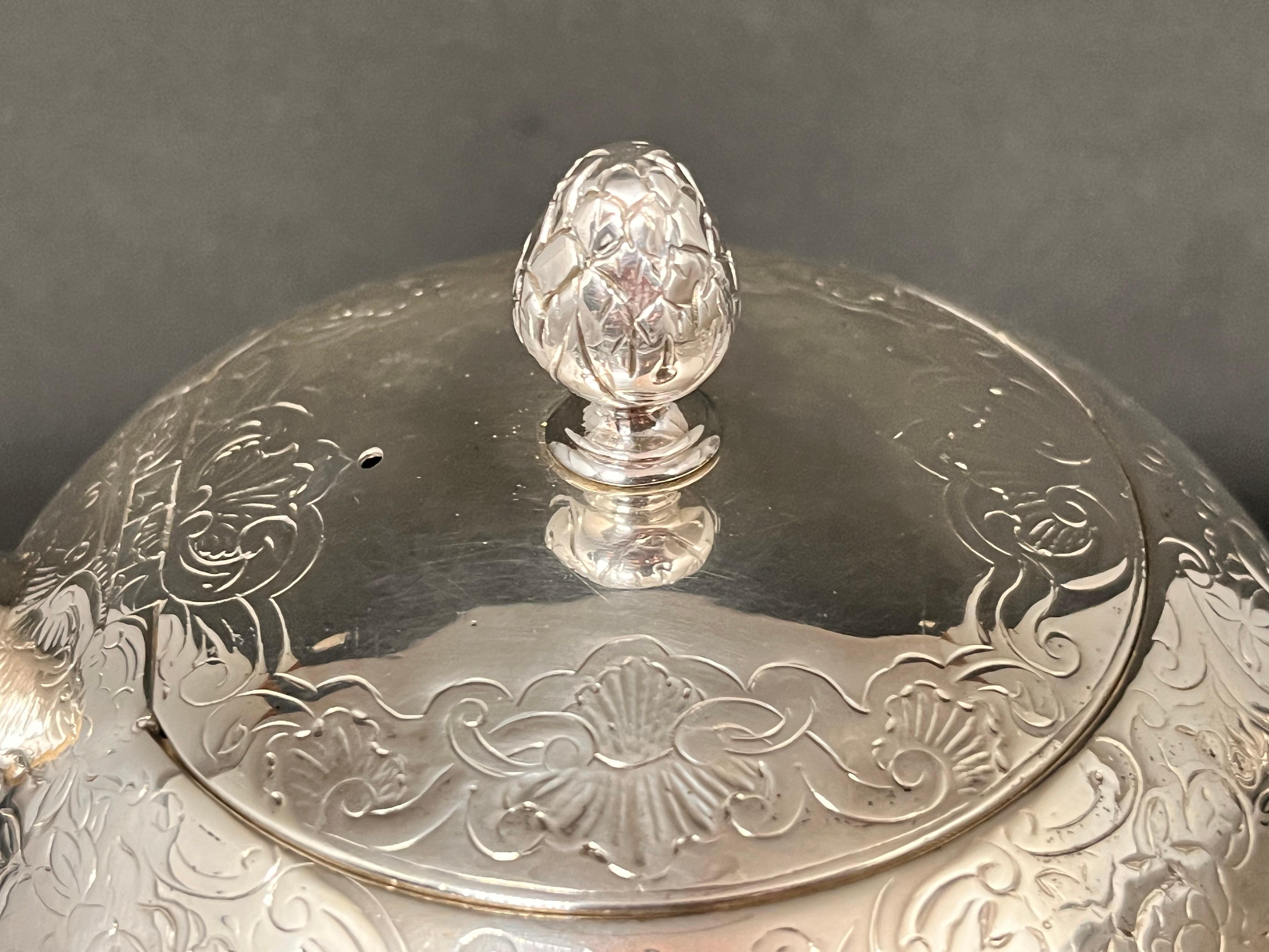Scottish. A Rare Mid-Eighteenth-Century George II Rococo Silver Bullet Teapot. 1