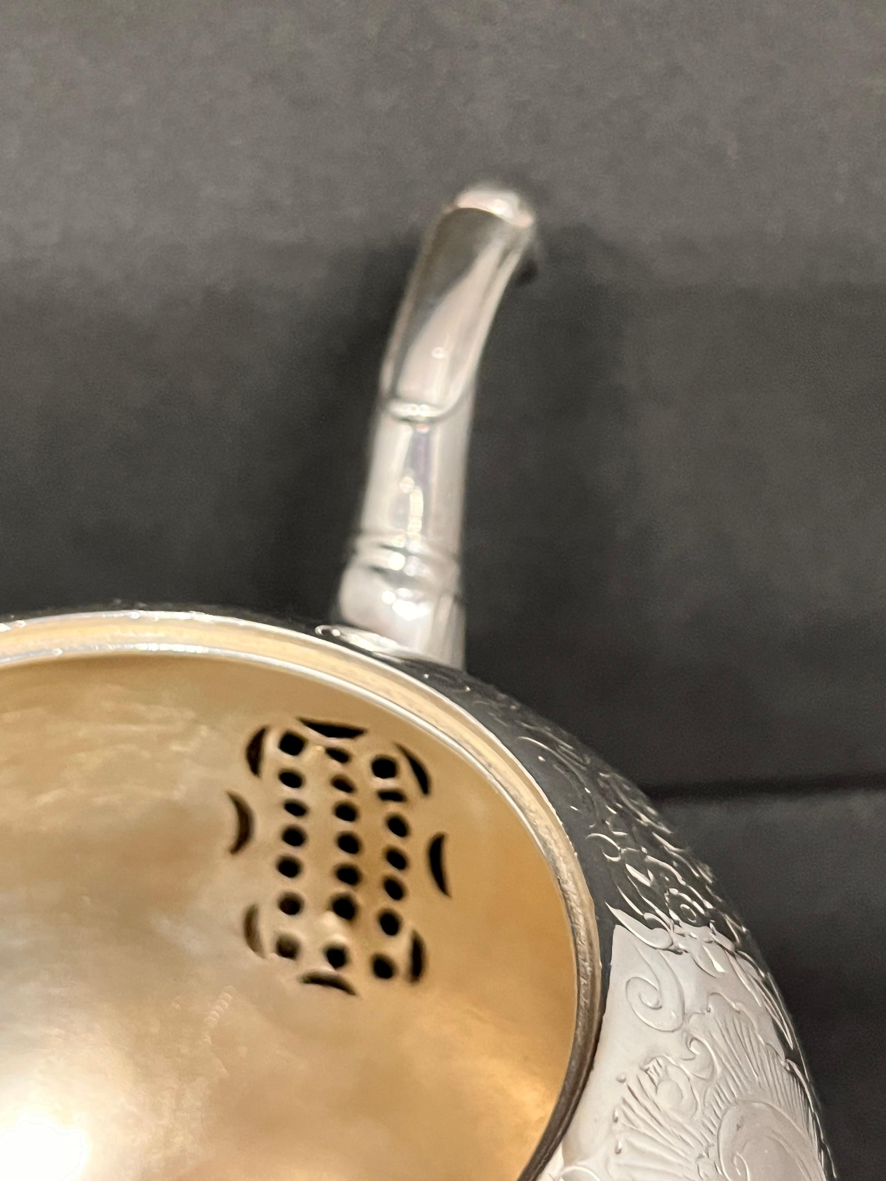 Scottish. A Rare Mid-Eighteenth-Century George II Rococo Silver Bullet Teapot. 4