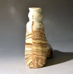 Scottish Agate Pottery Flask in the Form of a Boot, circa 1840