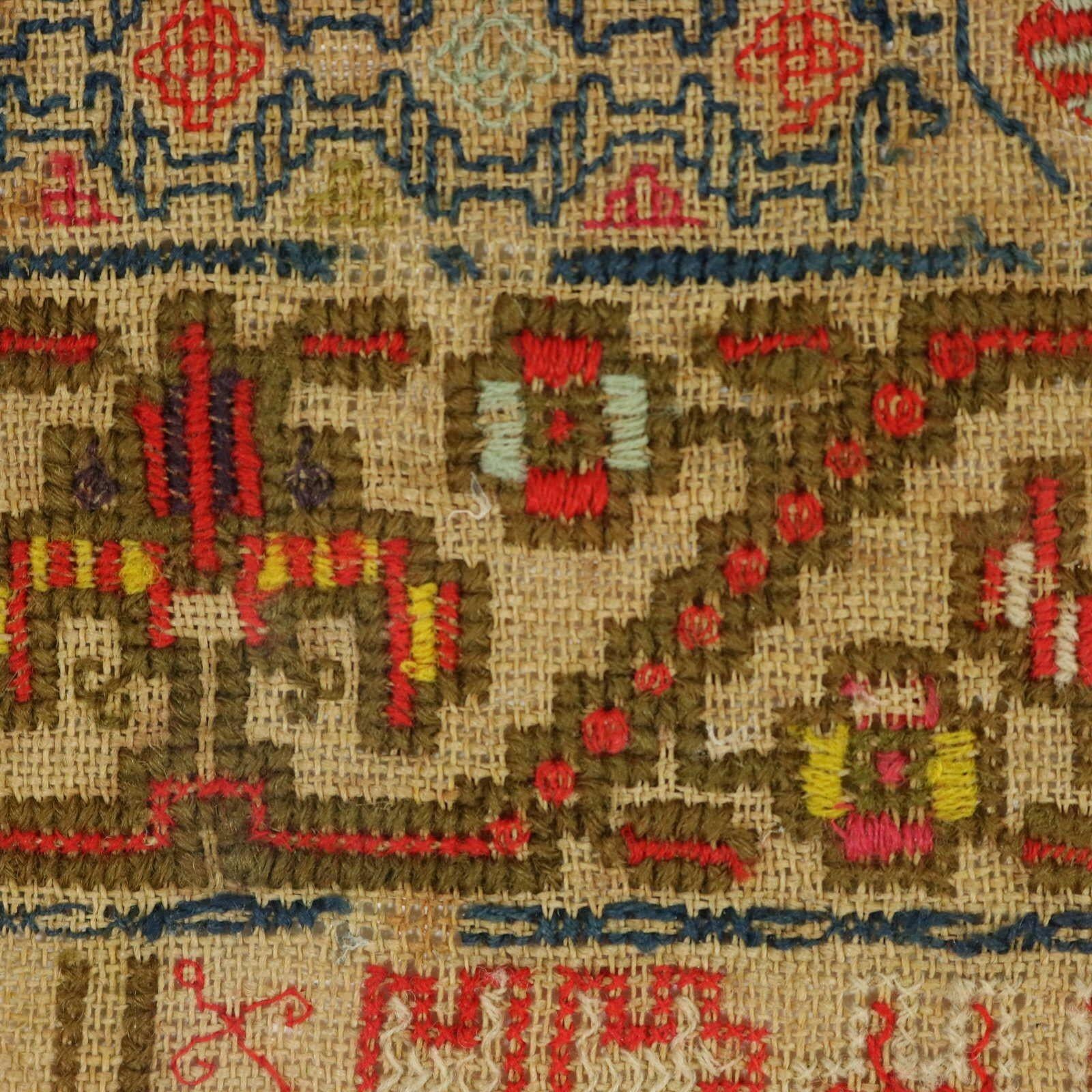 Scottish Antique Band Sampler, 1754 For Sale 15