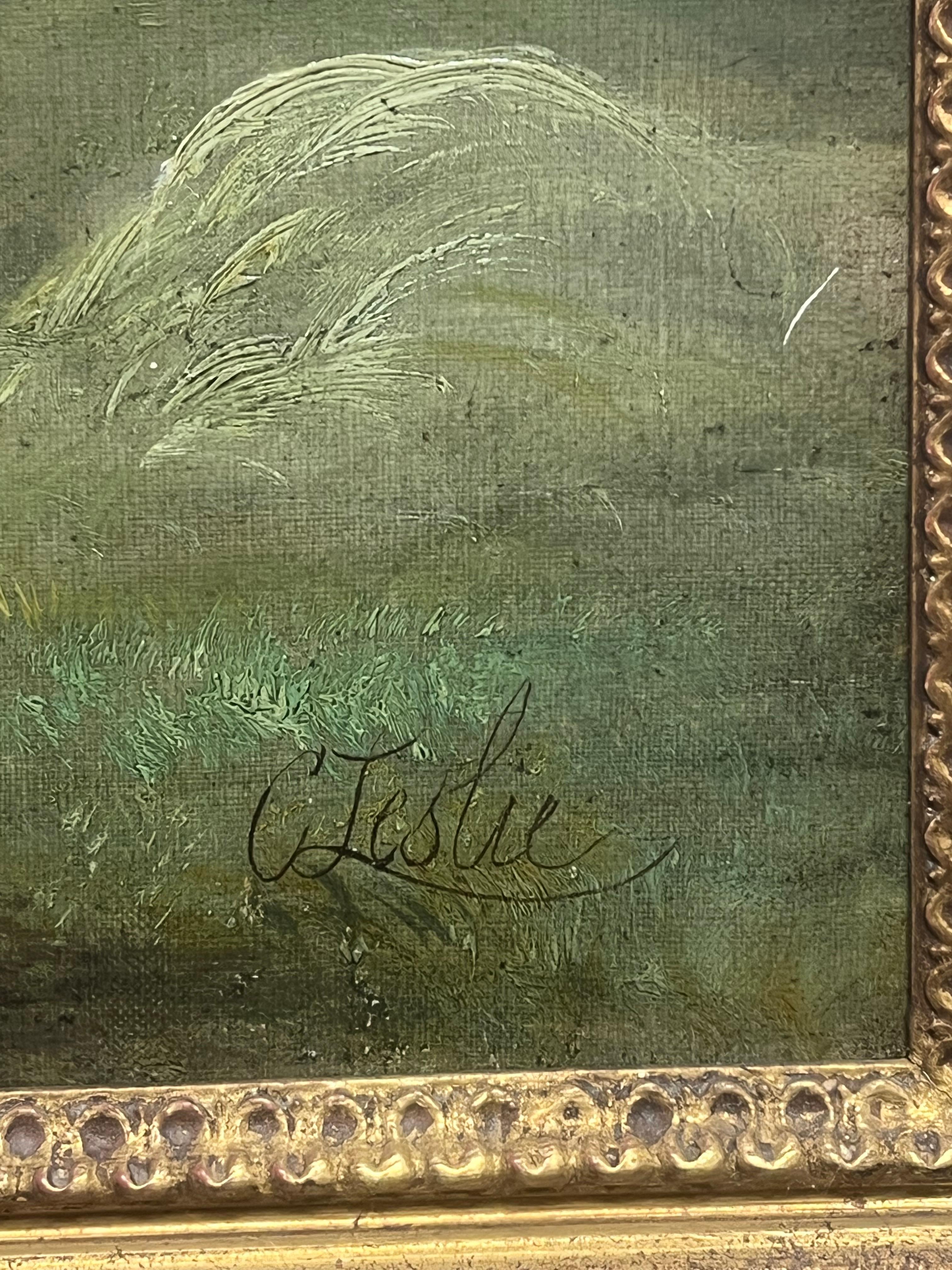 Haycarts with Figures Harvesting in the Scottish Highlands Large Antique Oil 5