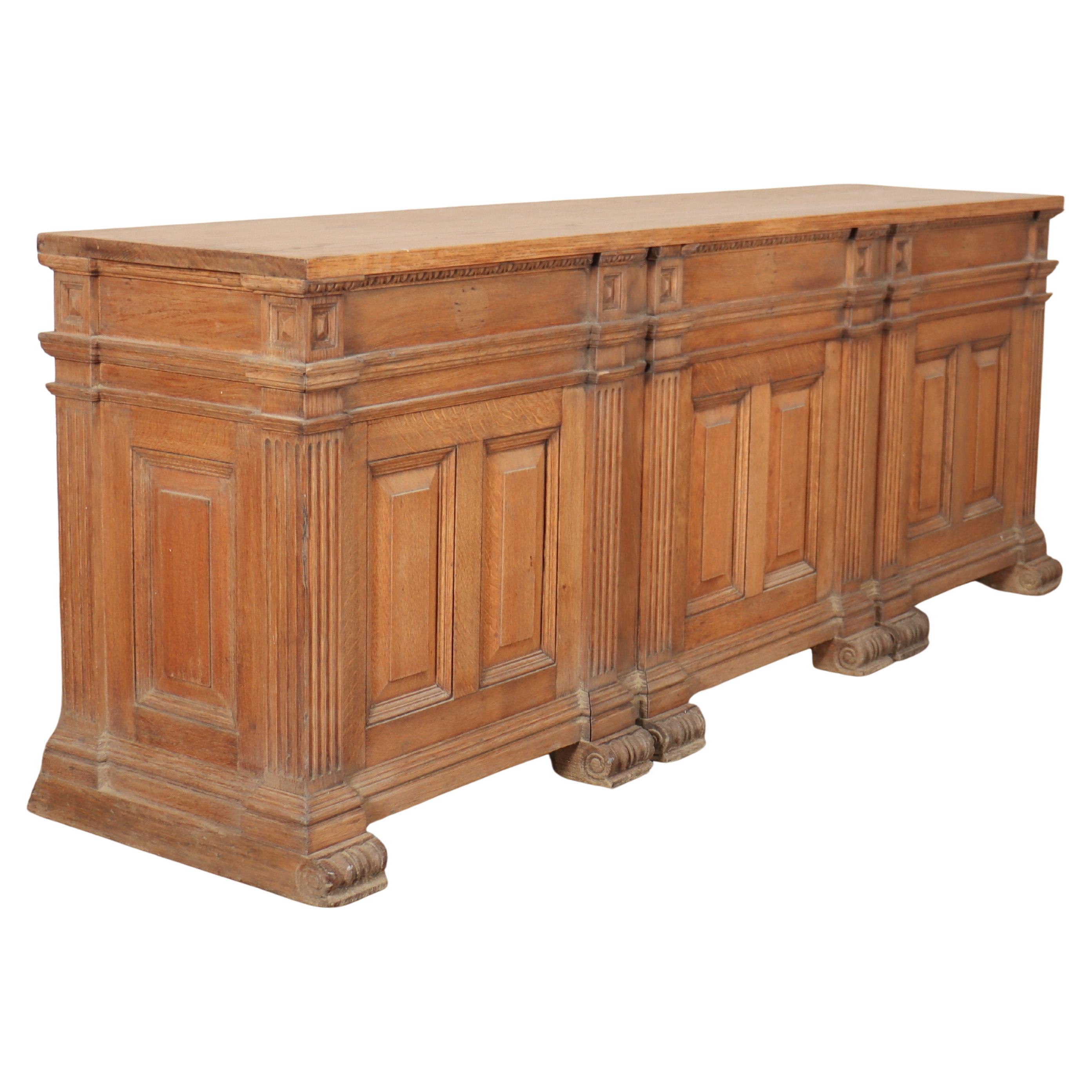 Scottish Architectural Oak Console For Sale