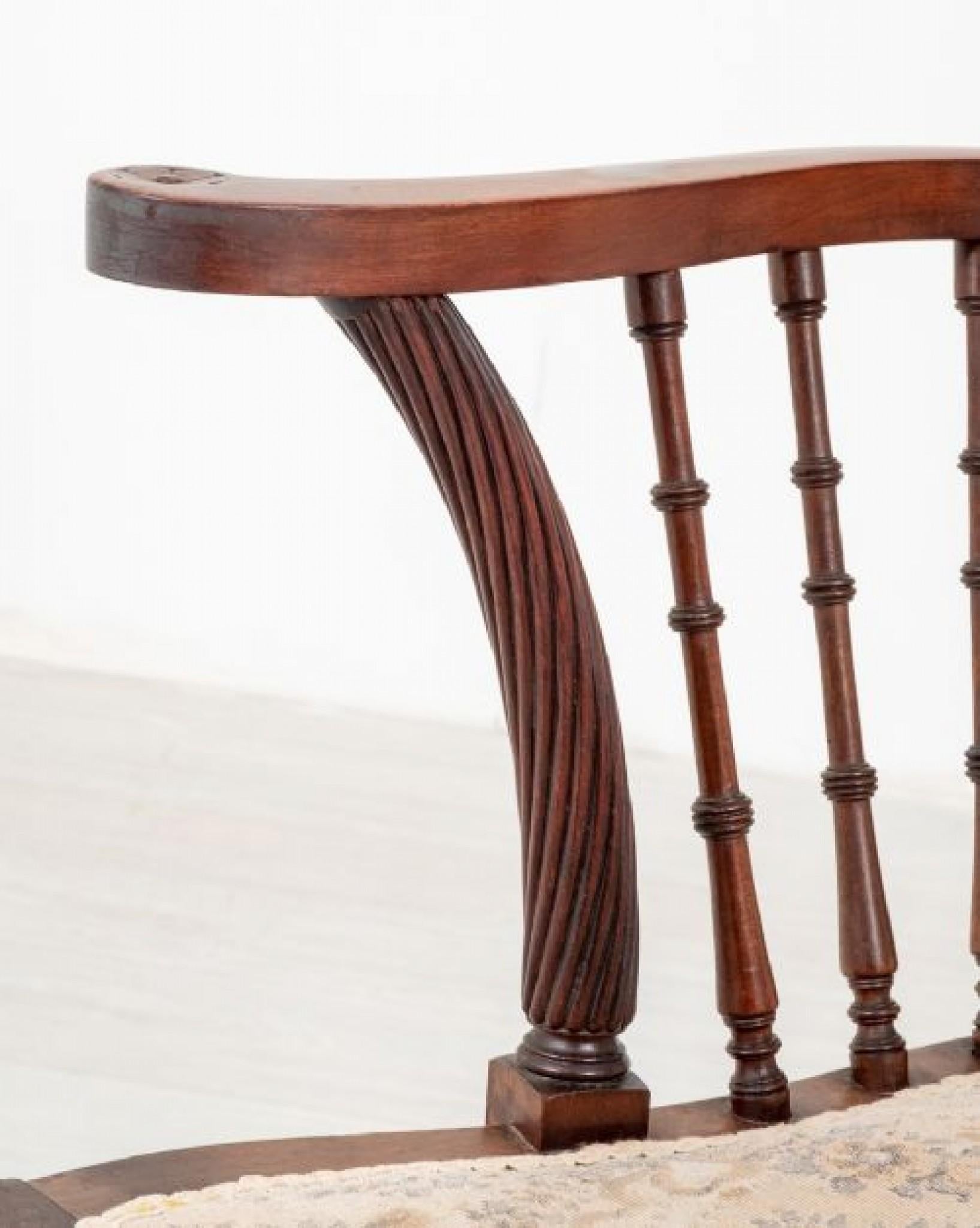Scottish Arm Chair Antique Mahogany Seat, 1890 For Sale 2