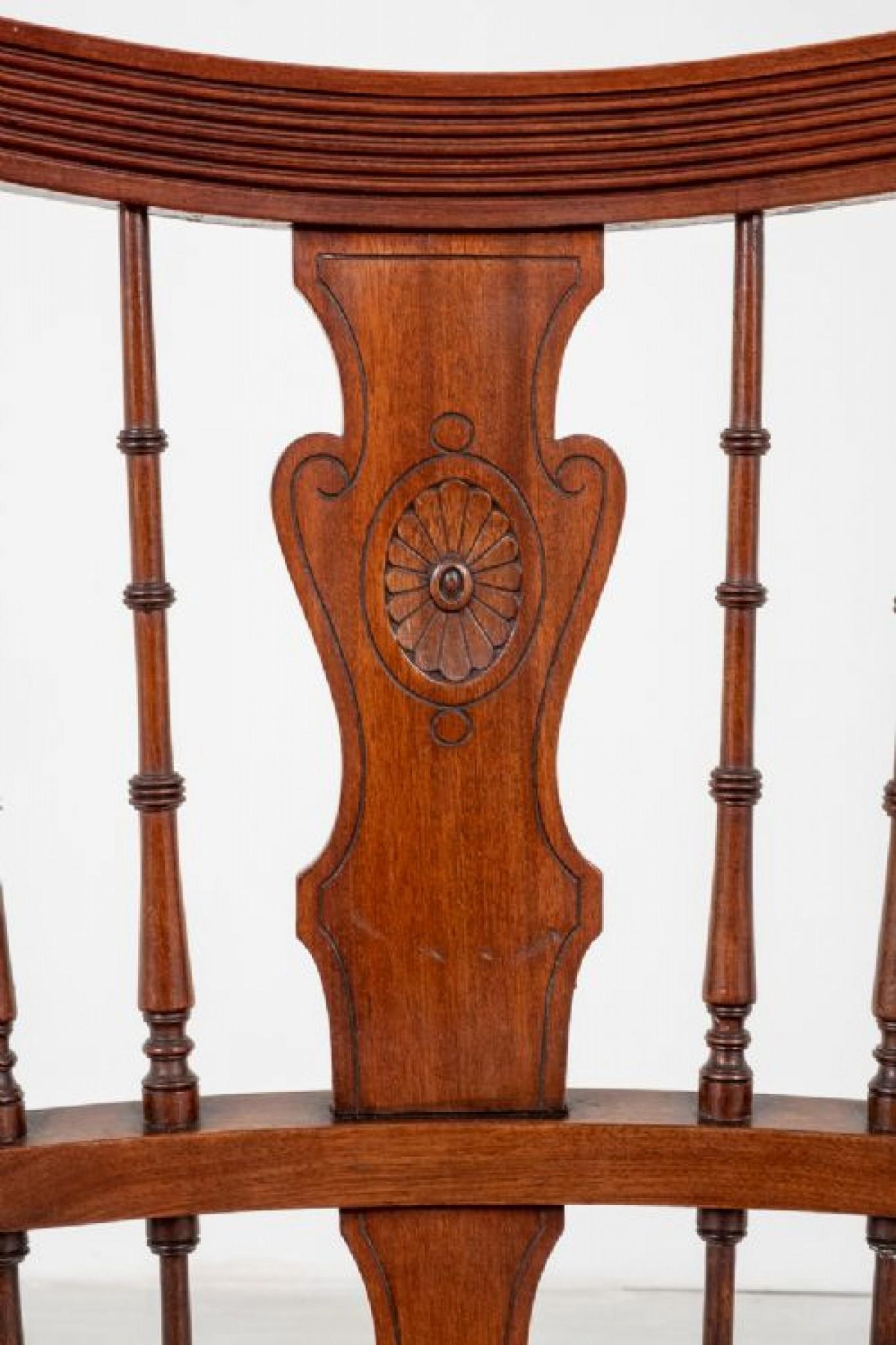 Scottish Arm Chair Antique Mahogany Seat, 1890 For Sale 4