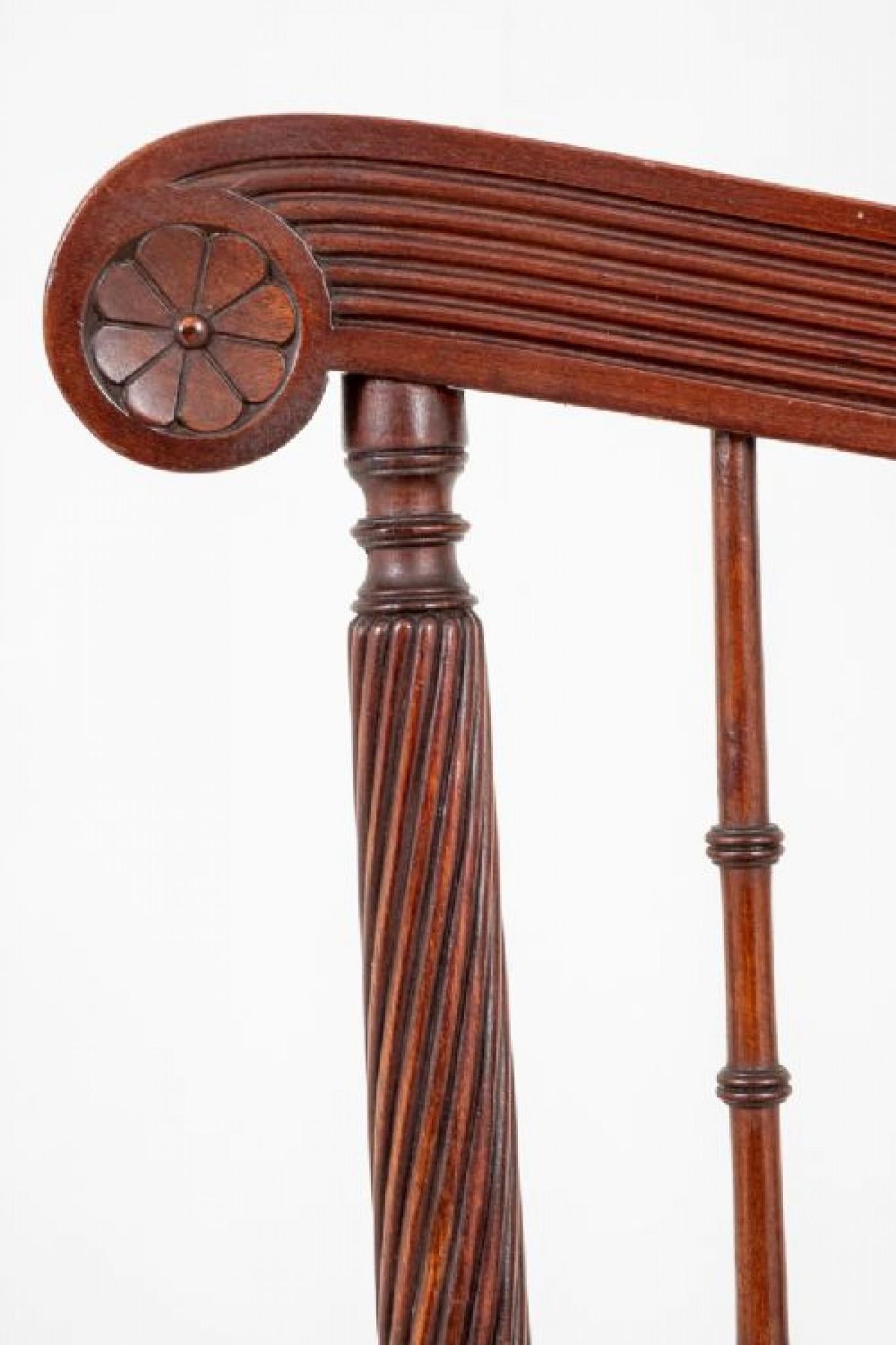 Scottish Arm Chair Antique Mahogany Seat, 1890 For Sale 5