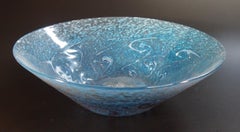 Scottish Art Deco Monart 'Paisley Shawl' glass bowl, circa 1935