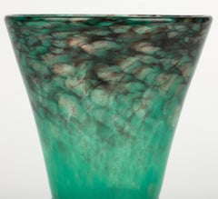 Scottish Art Deco Vasart/Monart Attributed Thistle Shaped Art Glass Vase