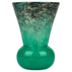 Scottish Art Deco Vasart/Monart Attributed Thistle Shaped Art Glass Vase