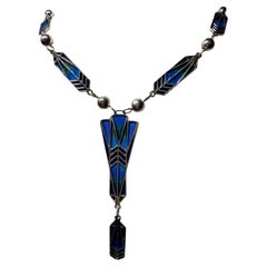 Collana scozzese Art Nouveau in argento e smalto