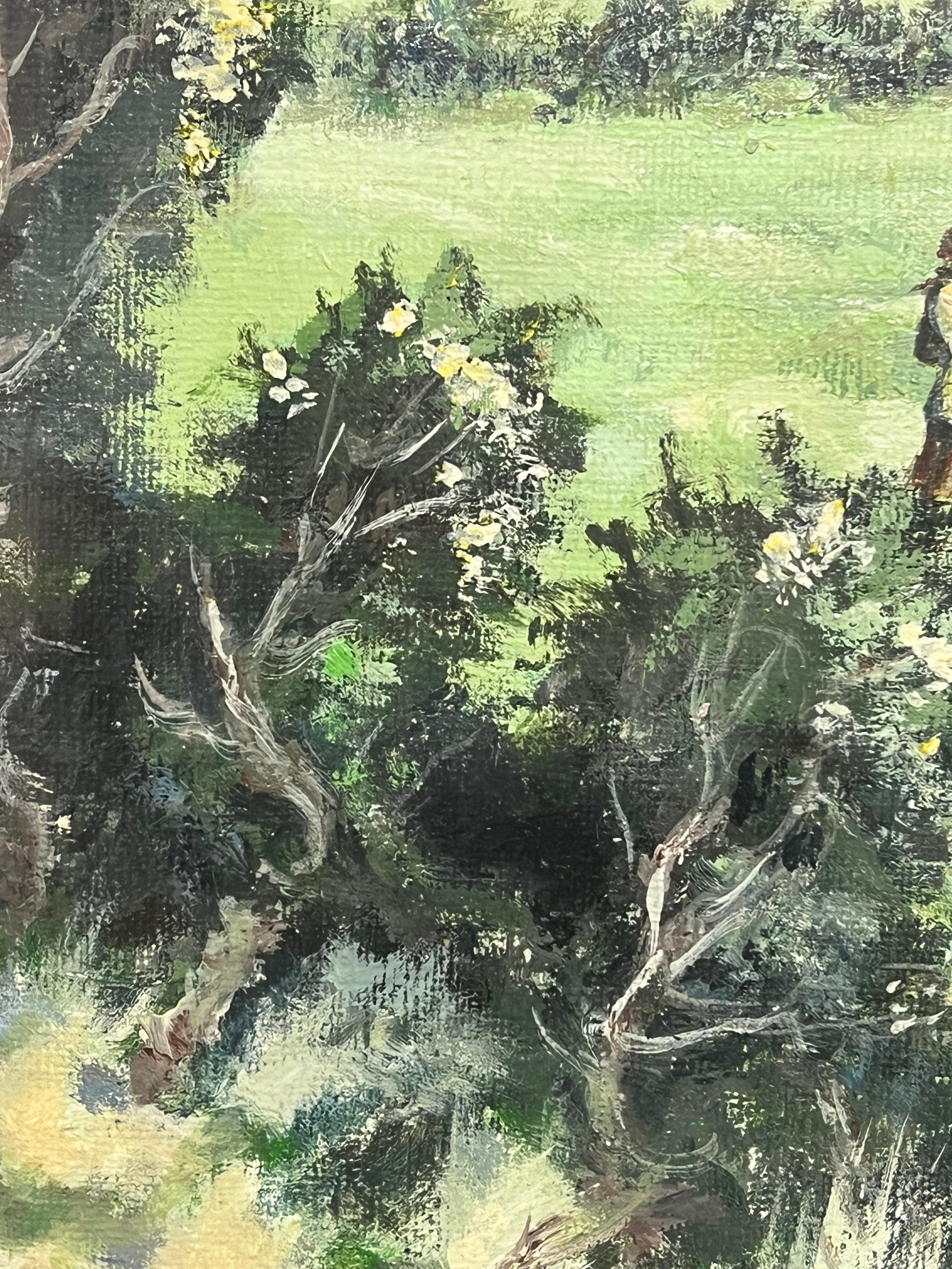Campo de golf de St. Andrews Escocia Jugadores en el campo Pintura al óleo firmada en venta 1