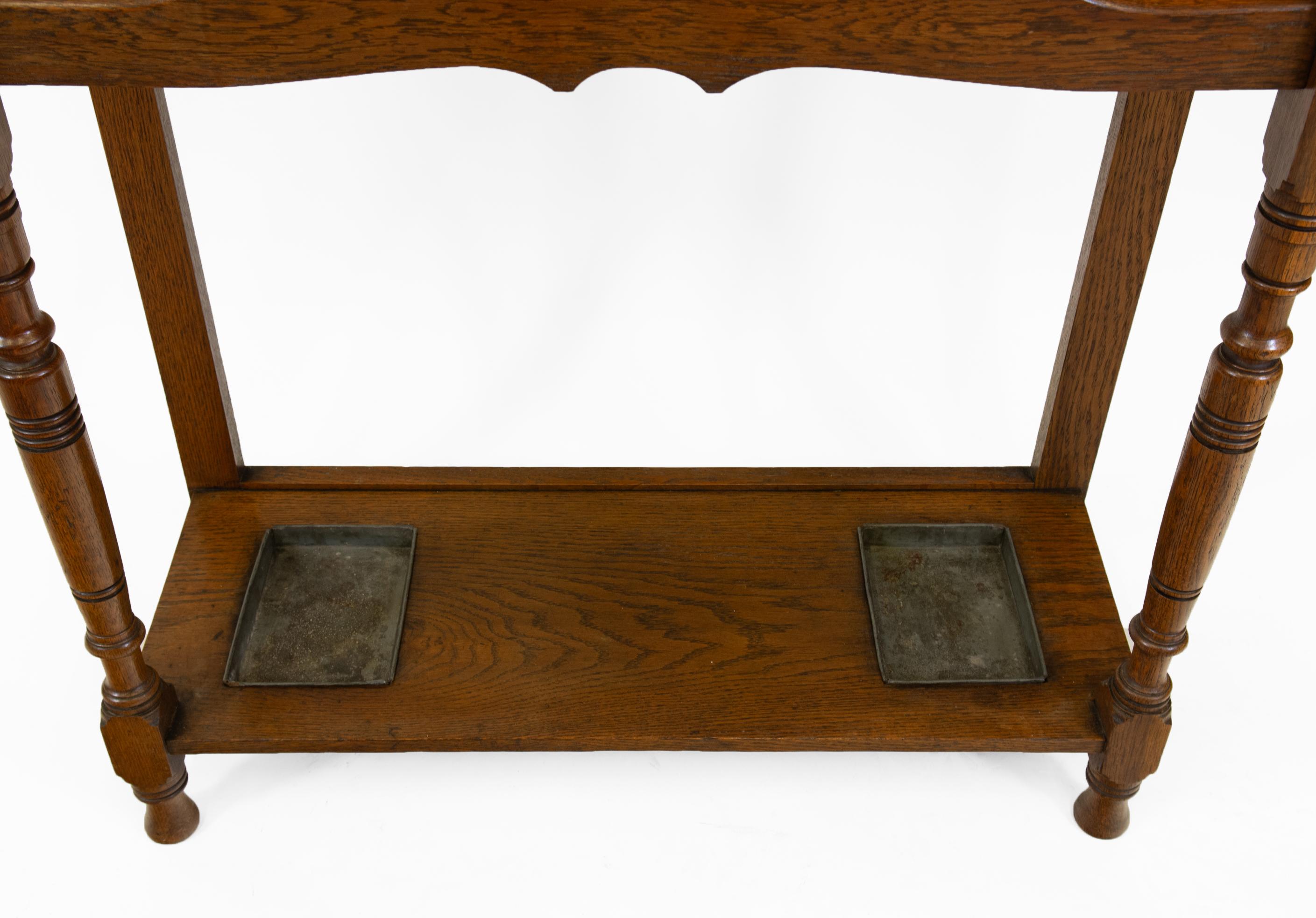 Scottish Arts Crafts Oak Hall Stick Hat Coat Stand 1890 7