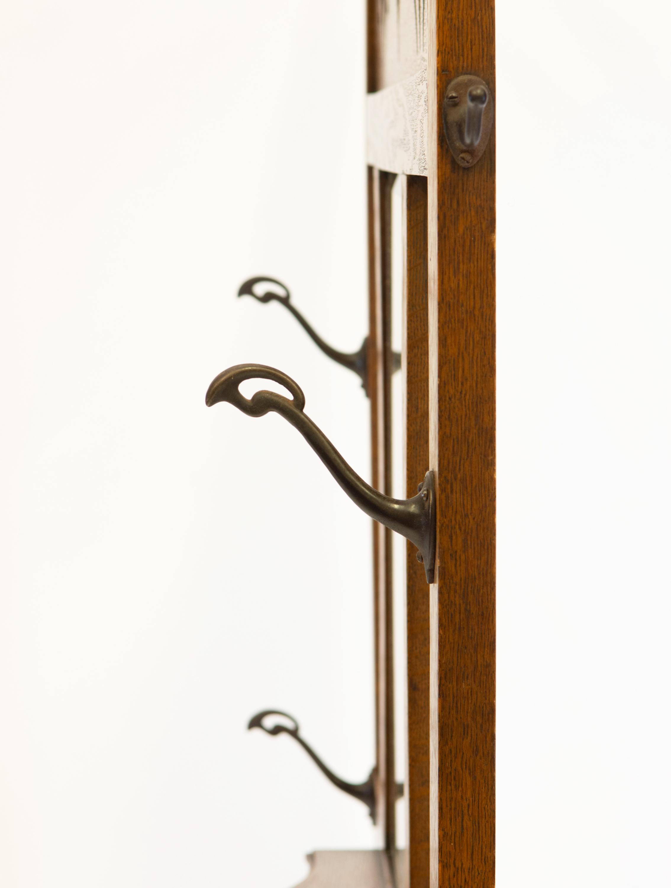 Scottish Arts Crafts Oak Hall Stick Hat Coat Stand 1890 8