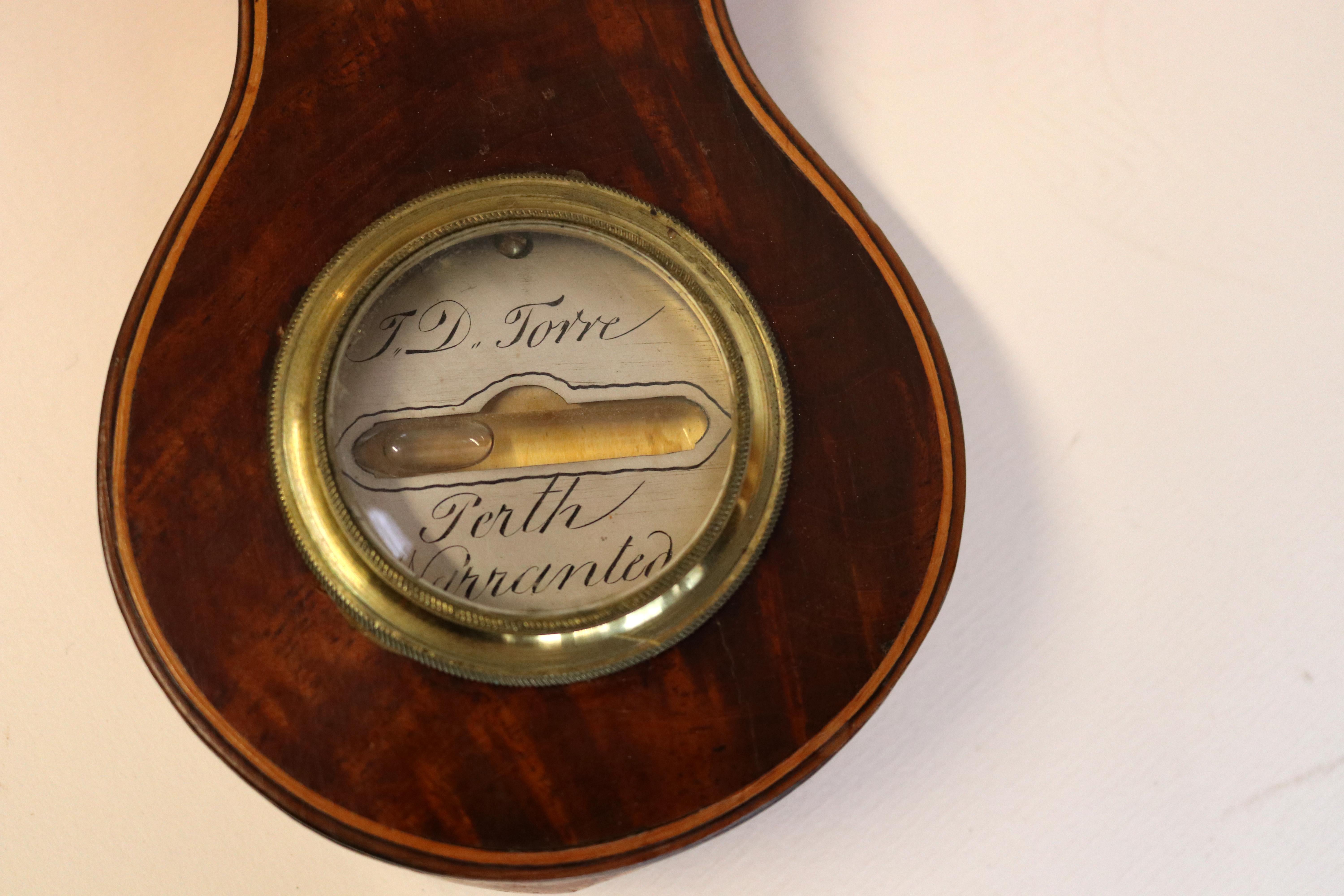 Scottish Banjo Wheel Barometer of circa 1810 in Mahogany For Sale 2