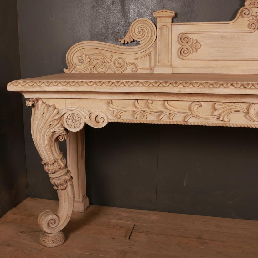 19th Century Scottish Bleached Oak Console Table For Sale