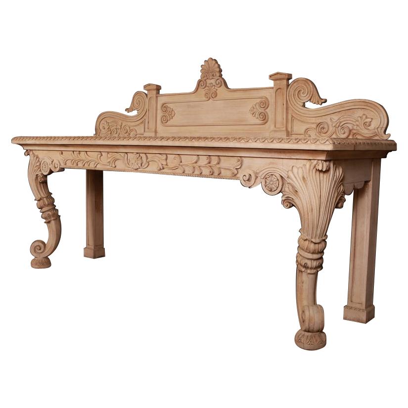 Scottish Bleached Oak Console Table For Sale