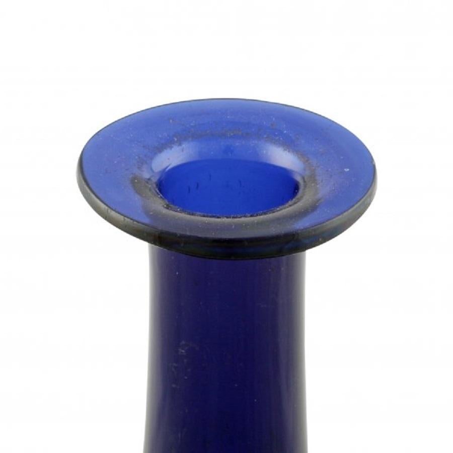 European Scottish Blue Glass Decanter, 19th Century For Sale