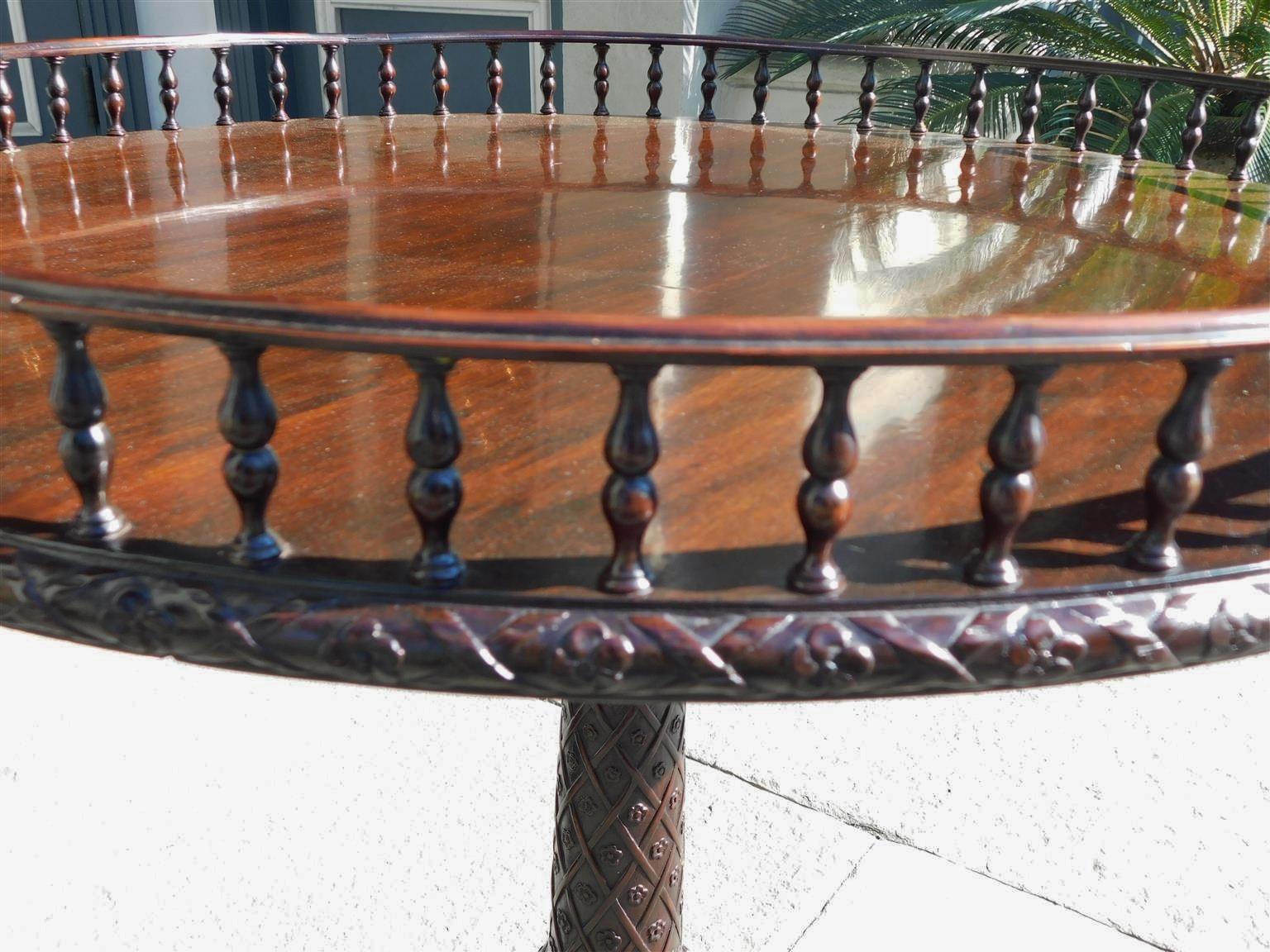 Scottish Chippendale Cuban Mahogany Tea Table with Circular Gallery, Circa 1760 For Sale 1