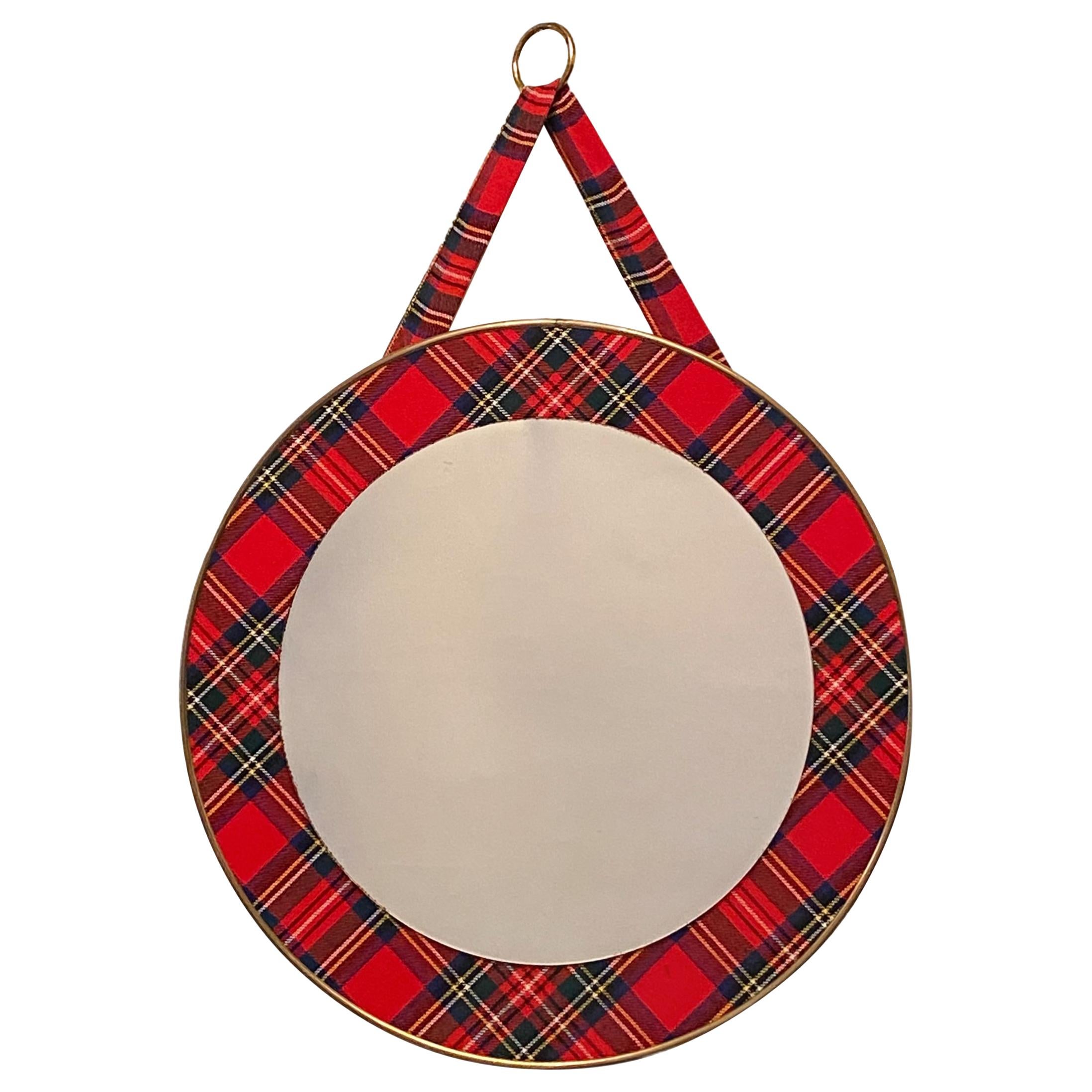 Scottish Clan Tartan Frame Wall Mirror, Germany, 1960s For Sale