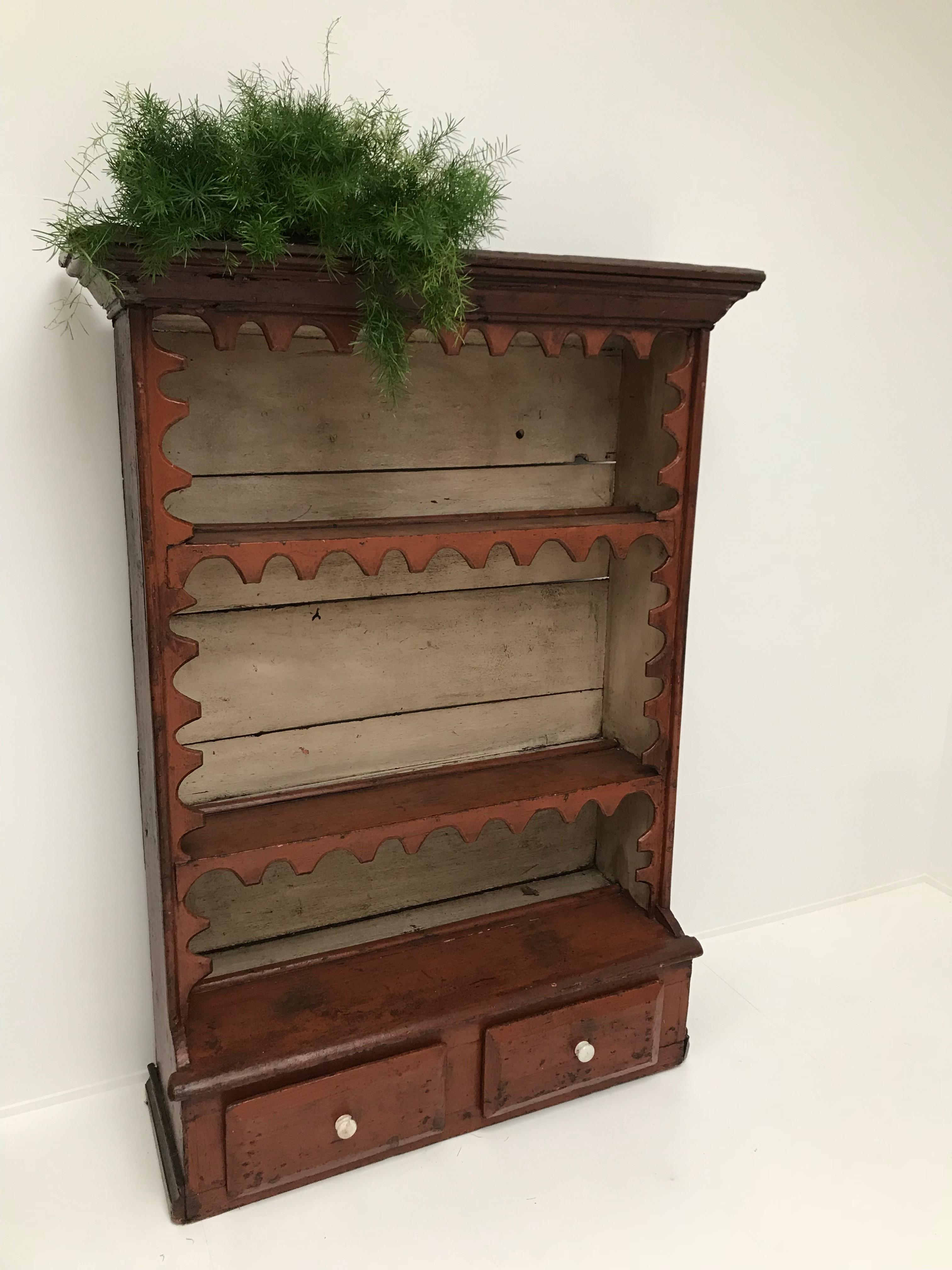 19th Century Antique Rustic Scottish Patinated Cupboard from a Kitchen For Sale