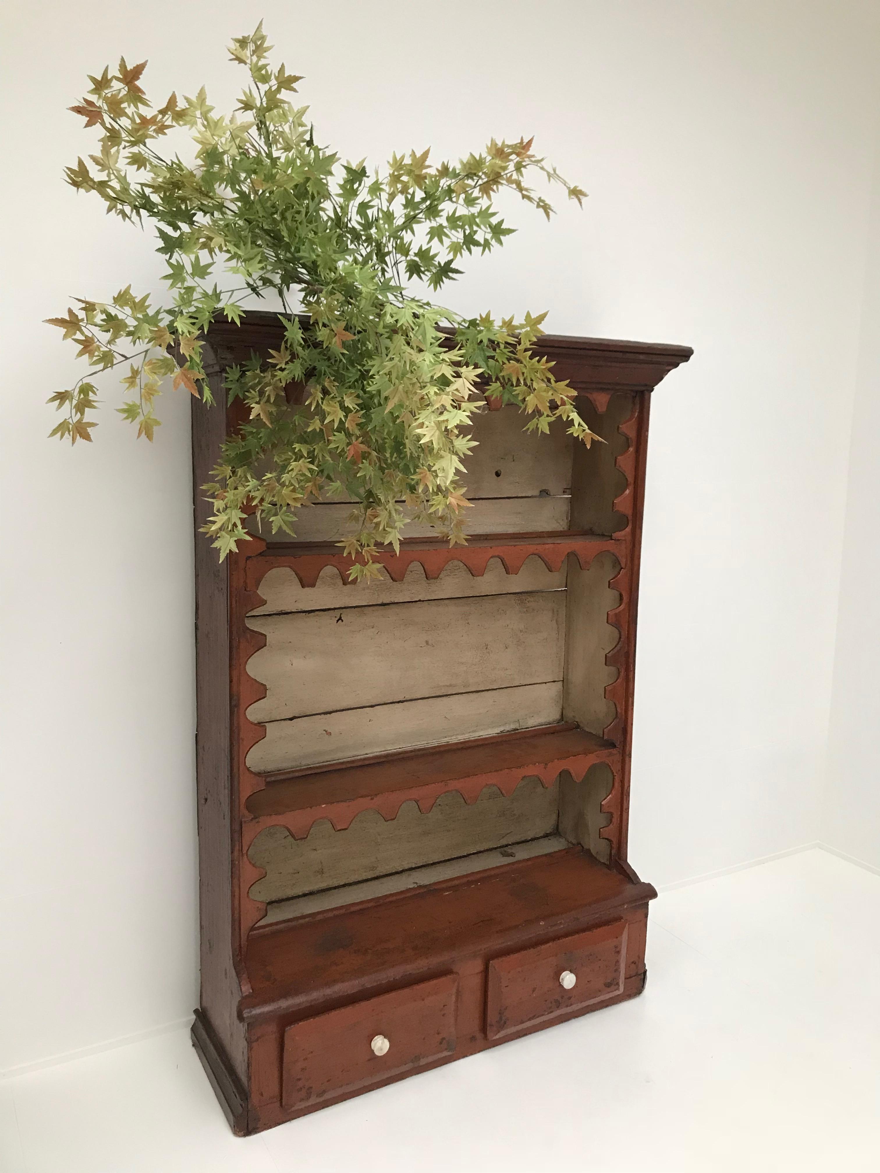 Wood Antique Rustic Scottish Patinated Cupboard from a Kitchen For Sale