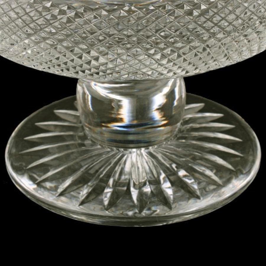 European Scottish Cut Crystal Bowl, 20th Century For Sale