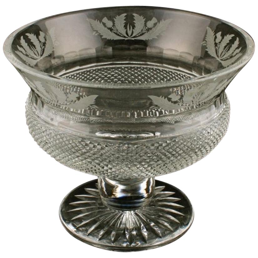 Scottish Cut Crystal Bowl, 20th Century For Sale