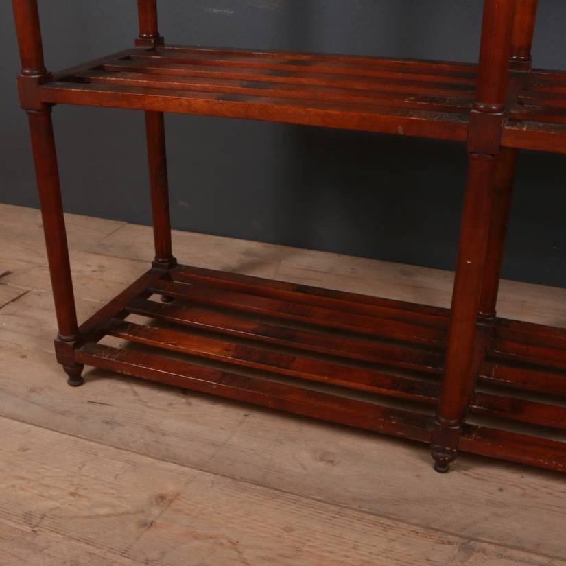 Wonderful early 19th century Scottish mahogany deed rack, 1830.

Dimensions:
53 inches (135 cms) wide
16 inches (41 cms) deep
76 inches (193 cms) high.

 