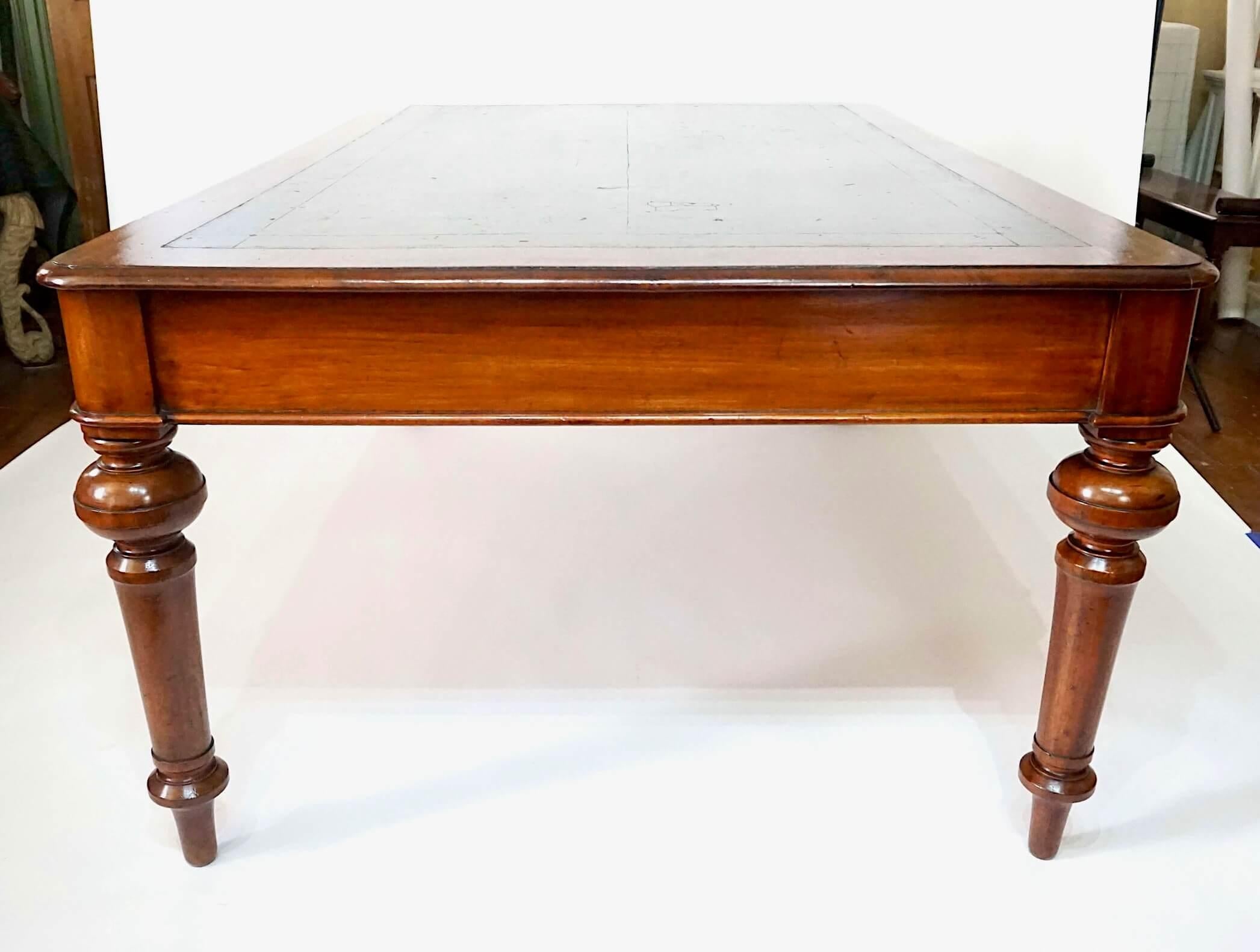 Late 19th Century Scottish Double-Sided Mahogany Library Table of Large Scale, circa 1875 For Sale
