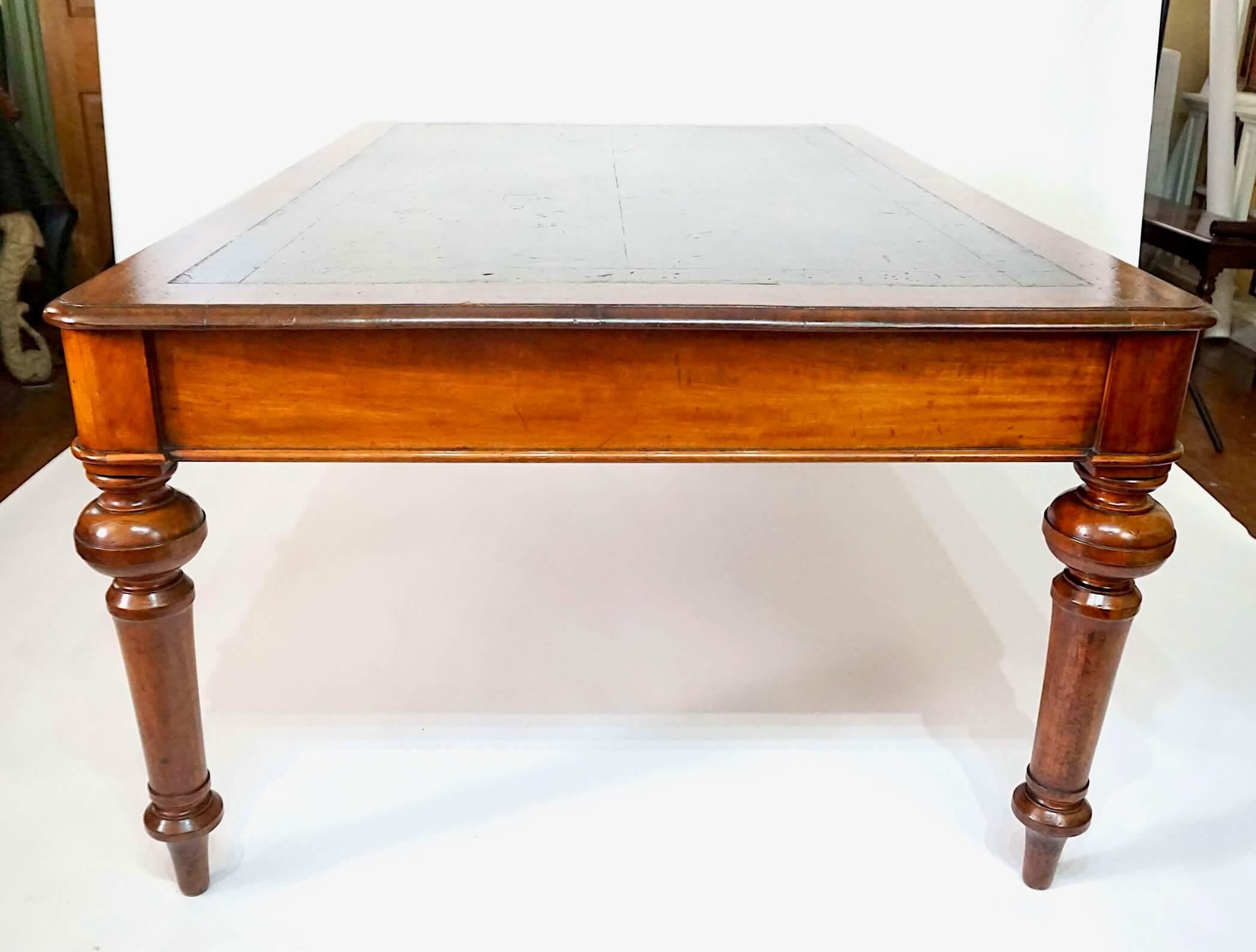 Scottish Double-Sided Mahogany Library Table of Large Scale, circa 1875 For Sale 1