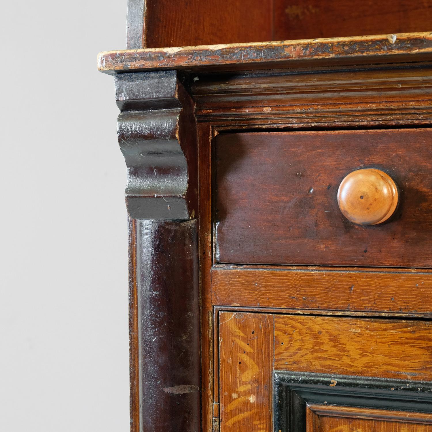 Scottish Dresser, Pine in Original Paint, 19th Century Folk Art 1
