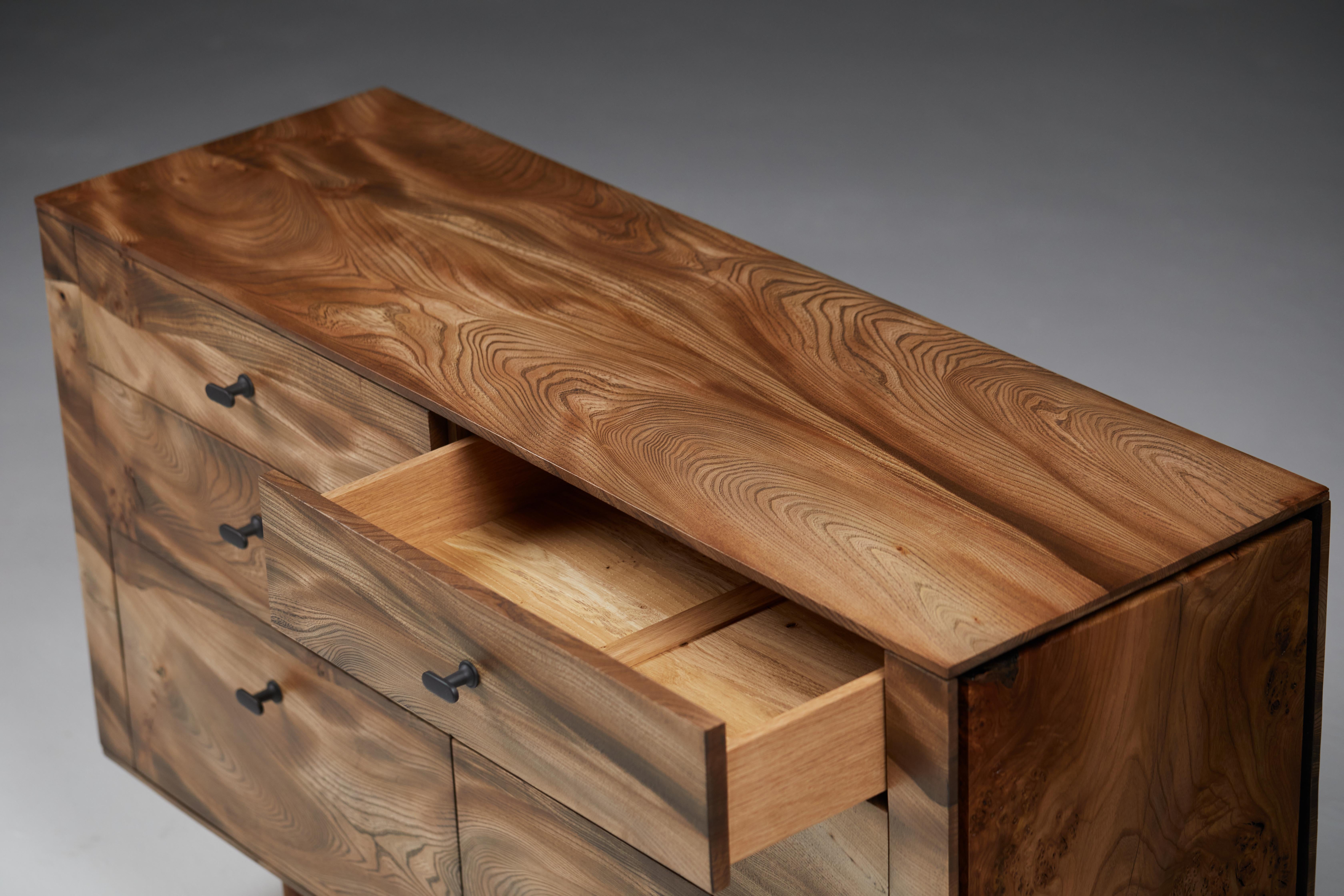 Chest of Drawers in Scottish elm by Jonathan Field. Unique For Sale 10