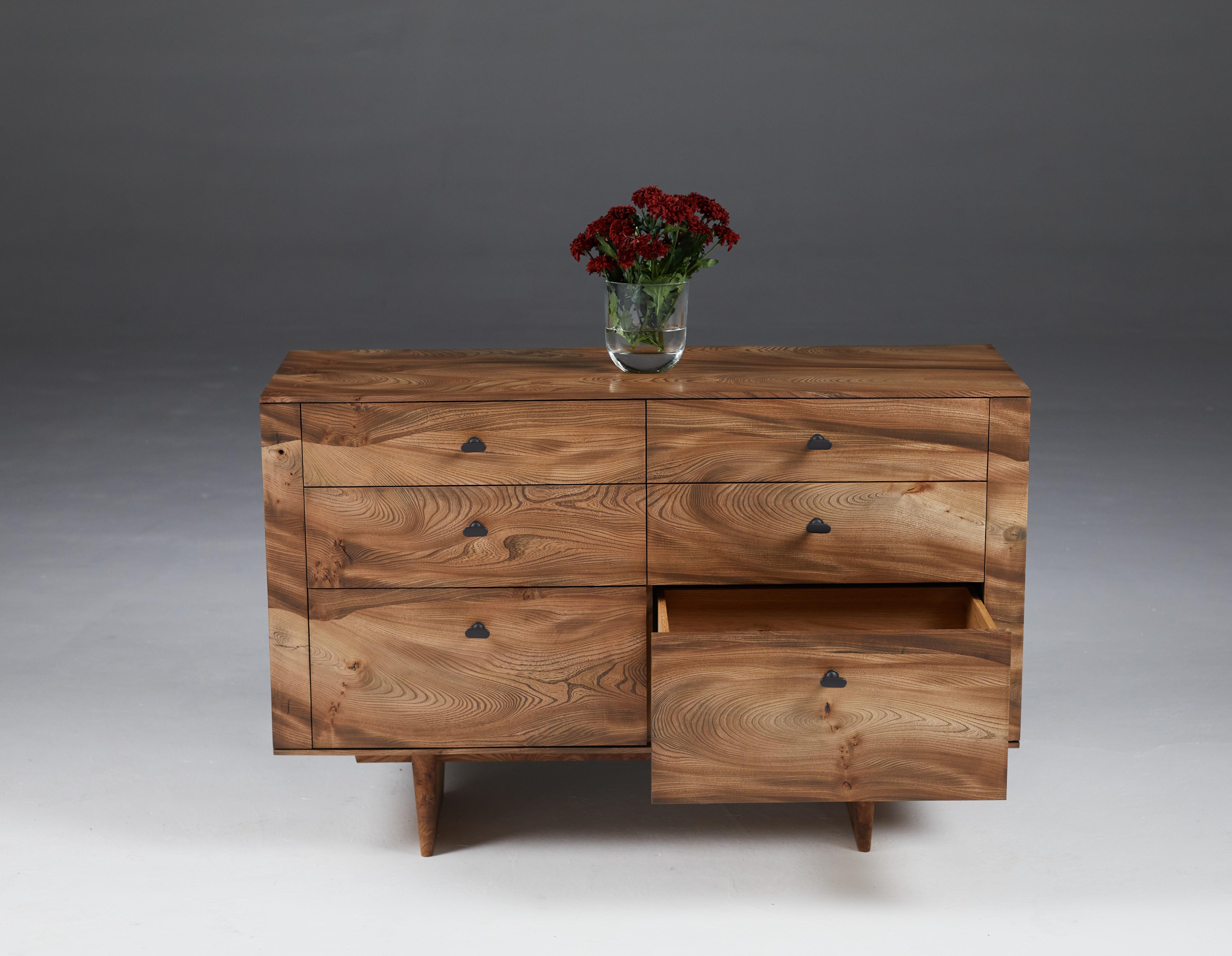 Organic Modern Chest of Drawers in Scottish elm by Jonathan Field. Unique For Sale