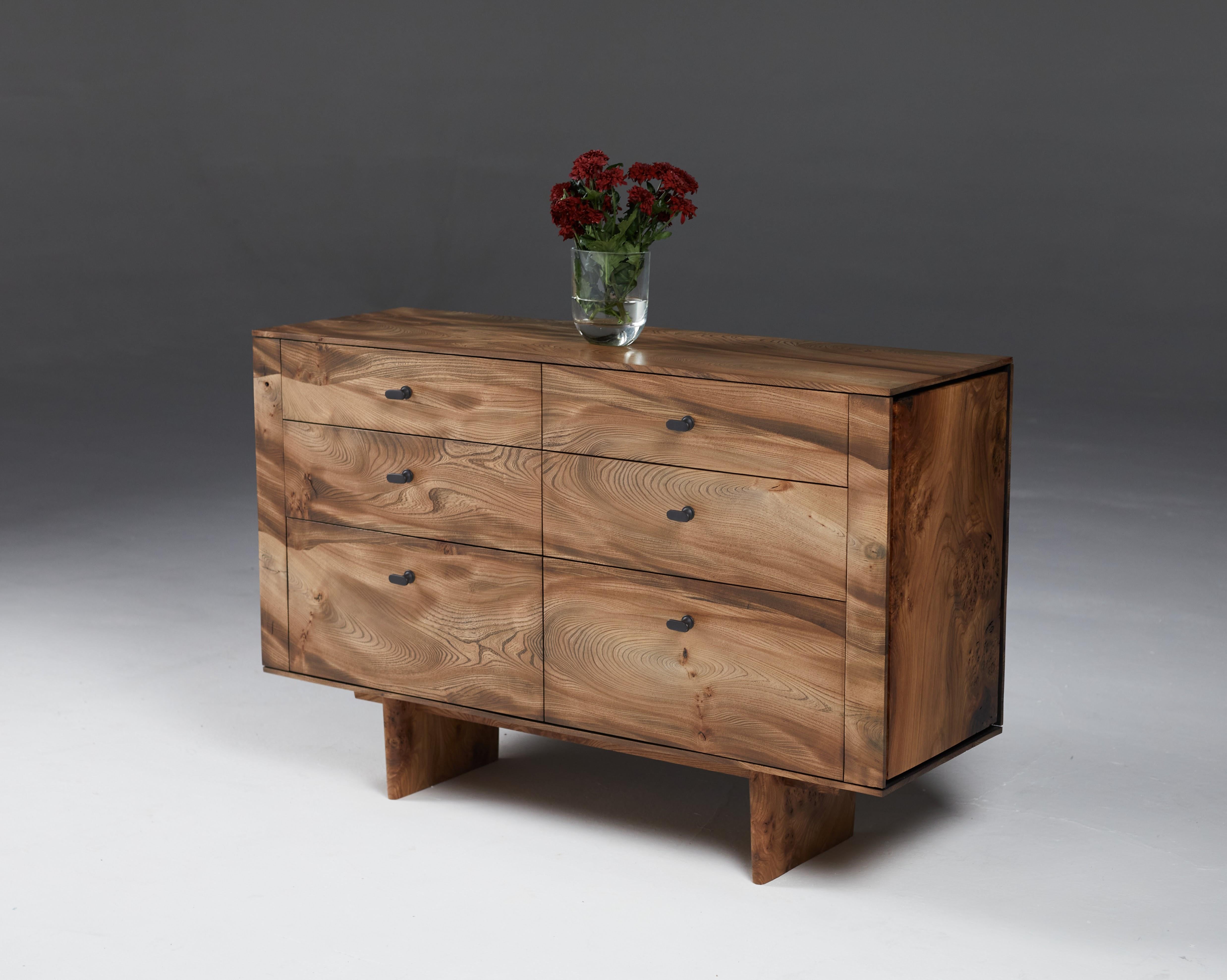 British Chest of Drawers in Scottish elm by Jonathan Field. Unique For Sale