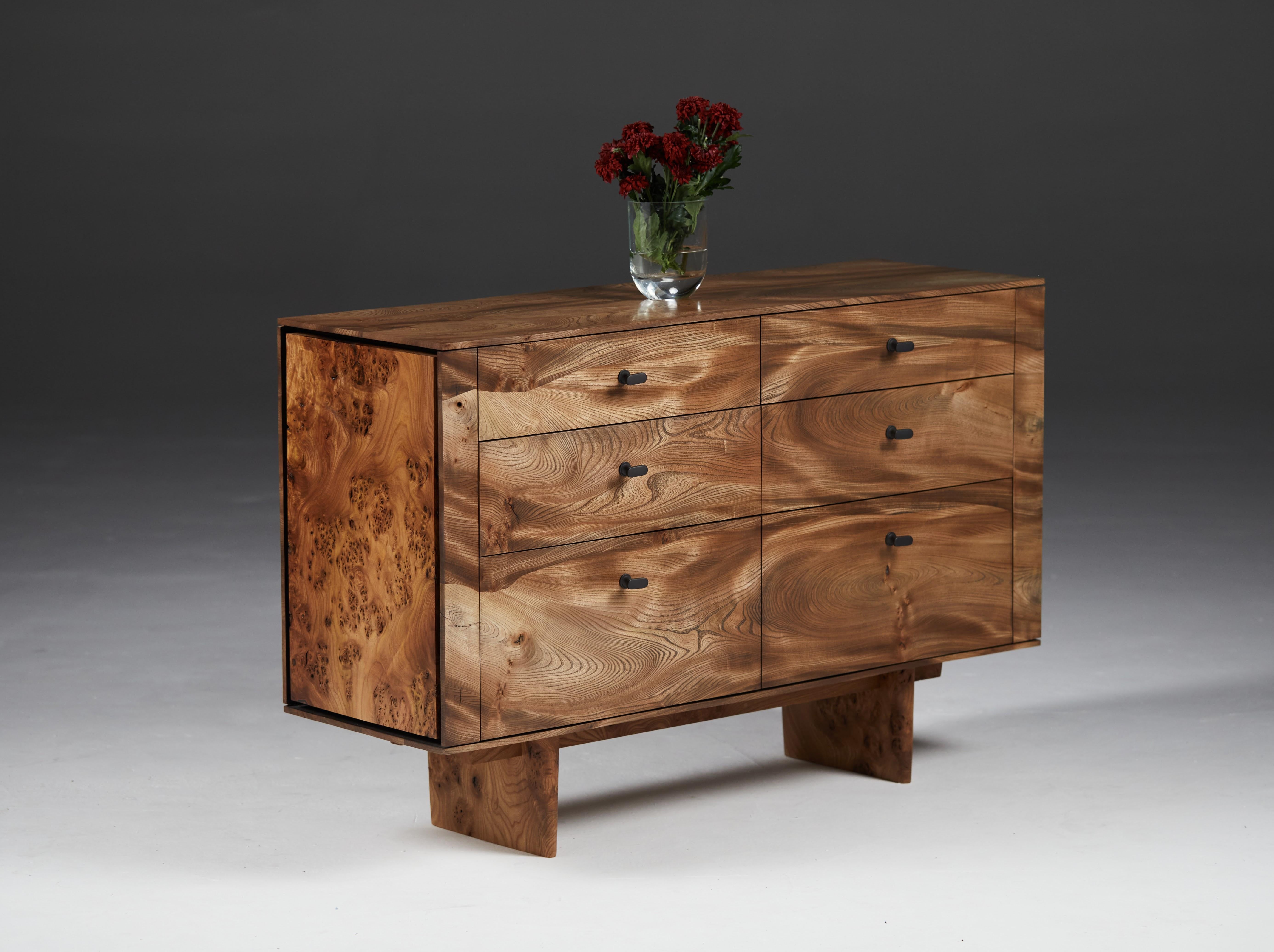 Contemporary Chest of Drawers in Scottish elm by Jonathan Field. Unique For Sale