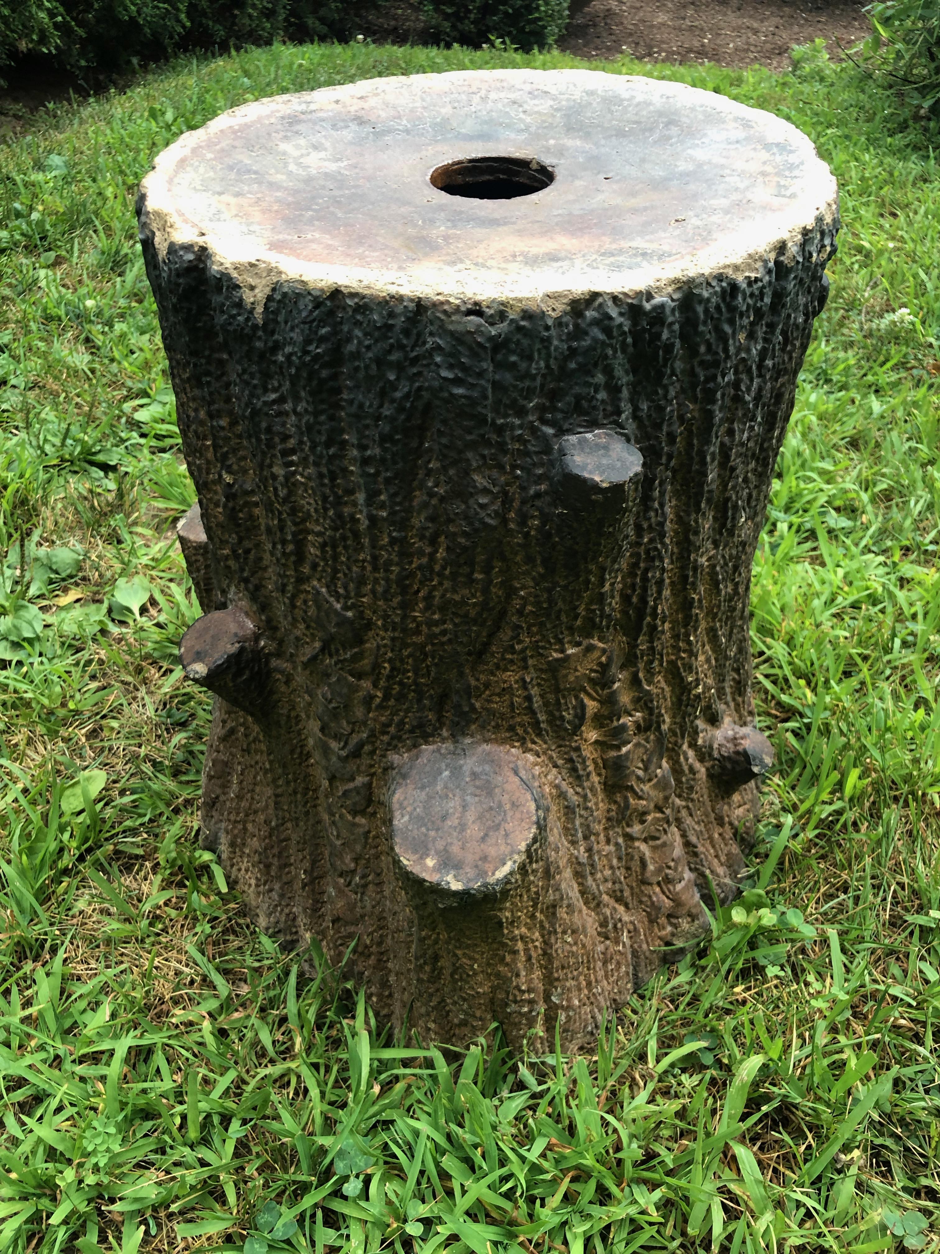 This little beauty has an extraordinary form, finish and coloration that really does resemble a tree trunk until you are up-close. And then it gets better! Intended as a garden seat, we think it would make an outstanding coffee or side table,