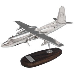 Retro Scottish Fisheries Sterling Silver Plane Model Fokker F27-200 Hallmarked 1987