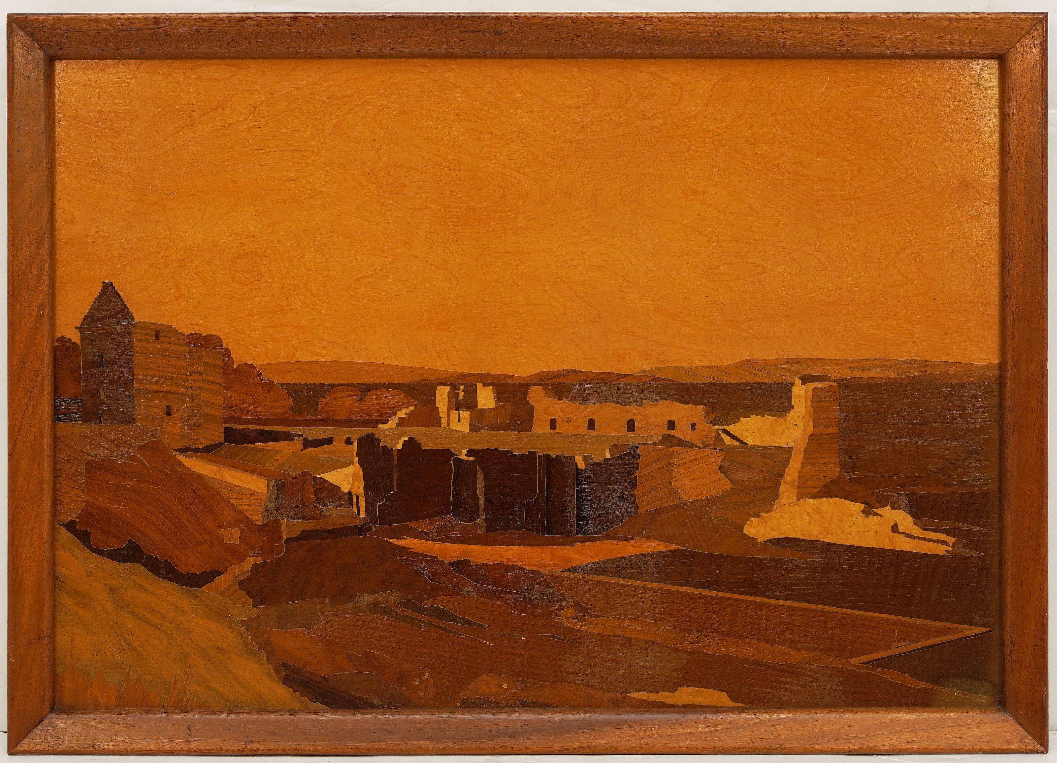 Scottish Framed Landscape Marquetry Panel by A.H. McIntosh & Co. Ltd. 2