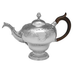 Scottish George II period Rococo sterling silver teapot - Edinburgh 1759